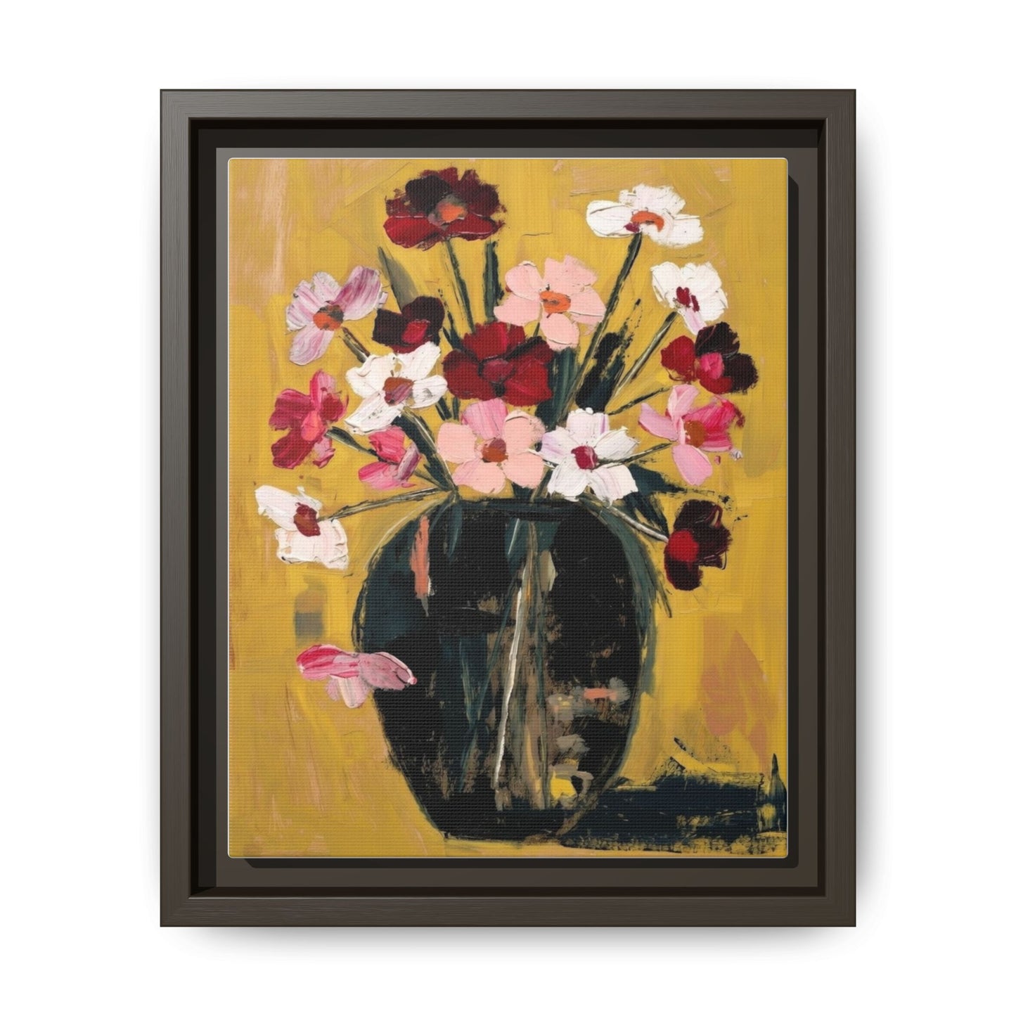 Framed Matte Canvas Floral Still Life Wall Art