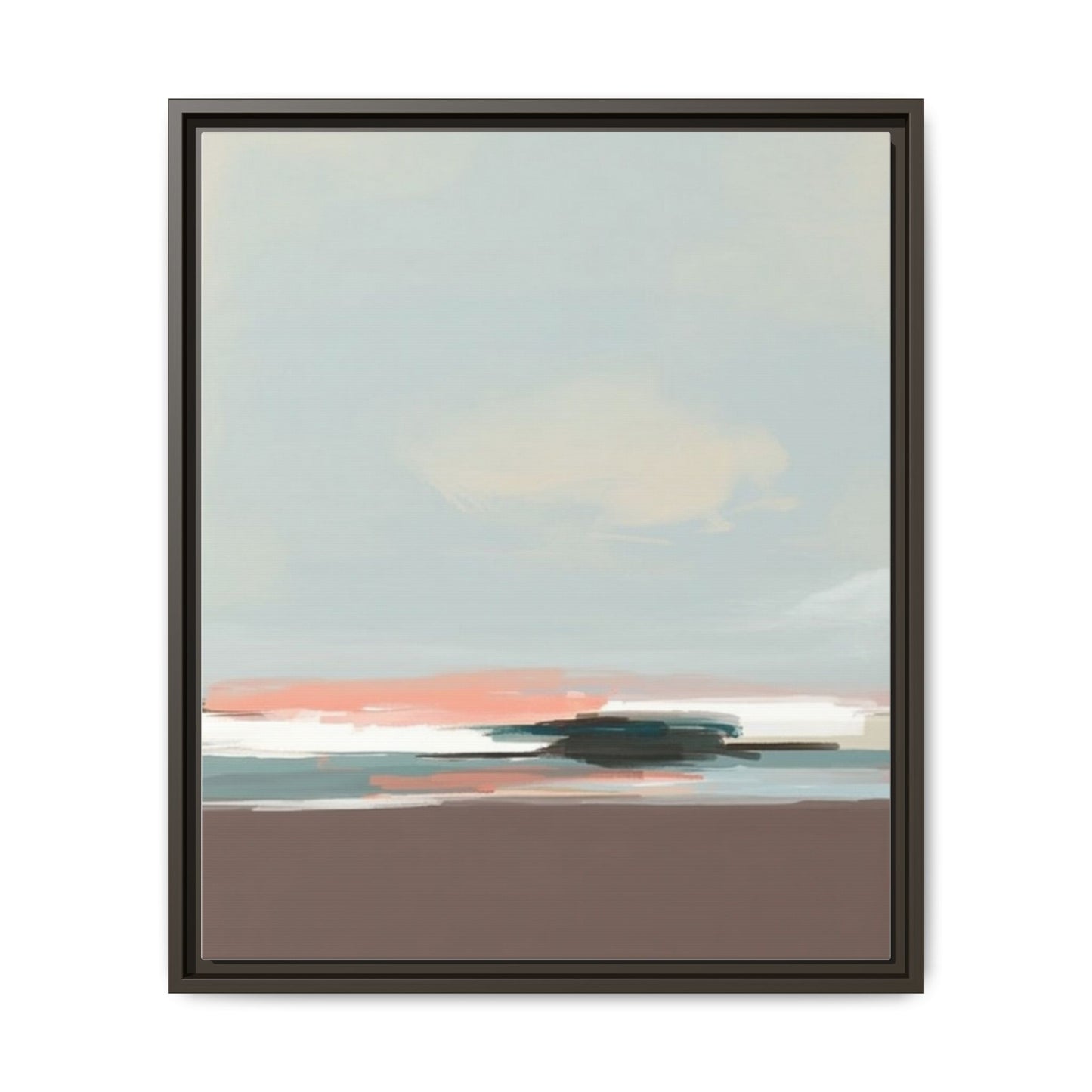 Framed Matte Canvas Print — Soft Coastal Abstract Landscape