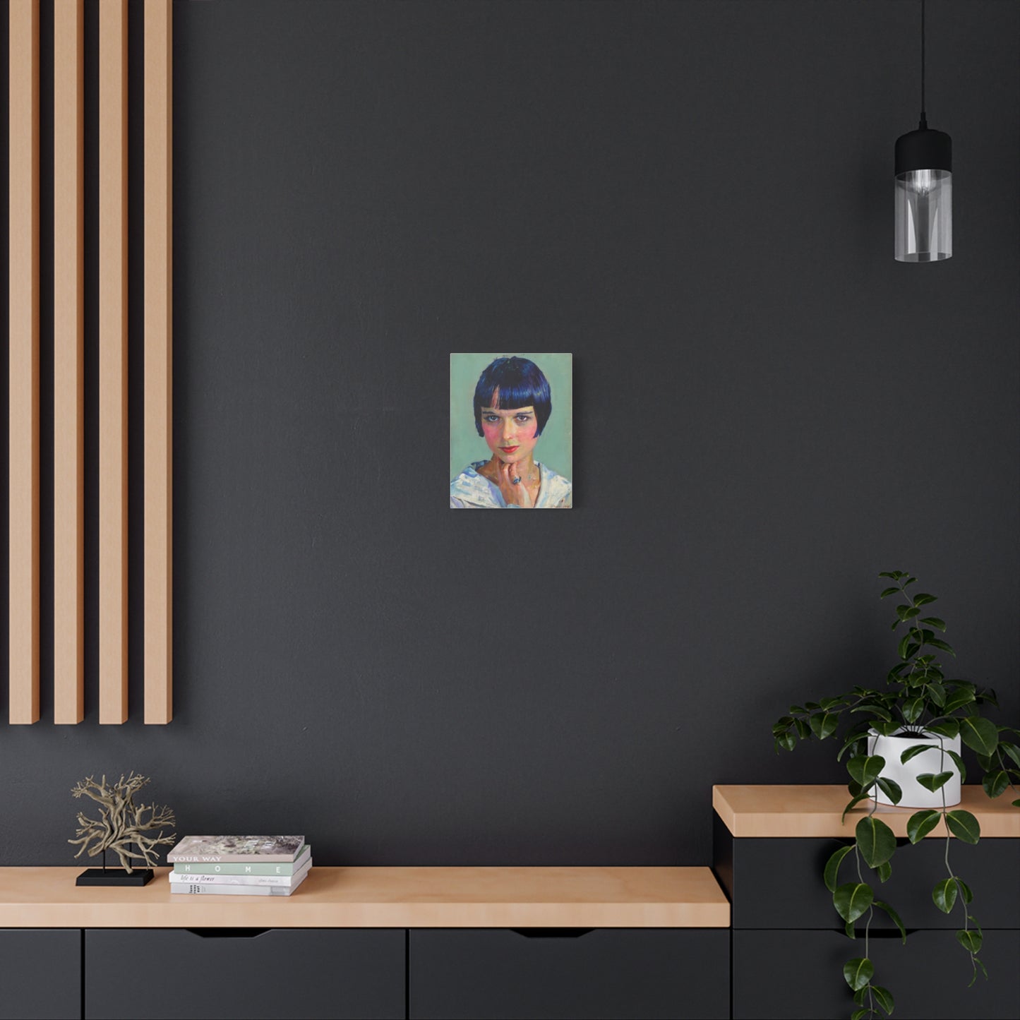Portrait Canvas Print — Vintage Flapper Woman Matte Stretched Wall Art