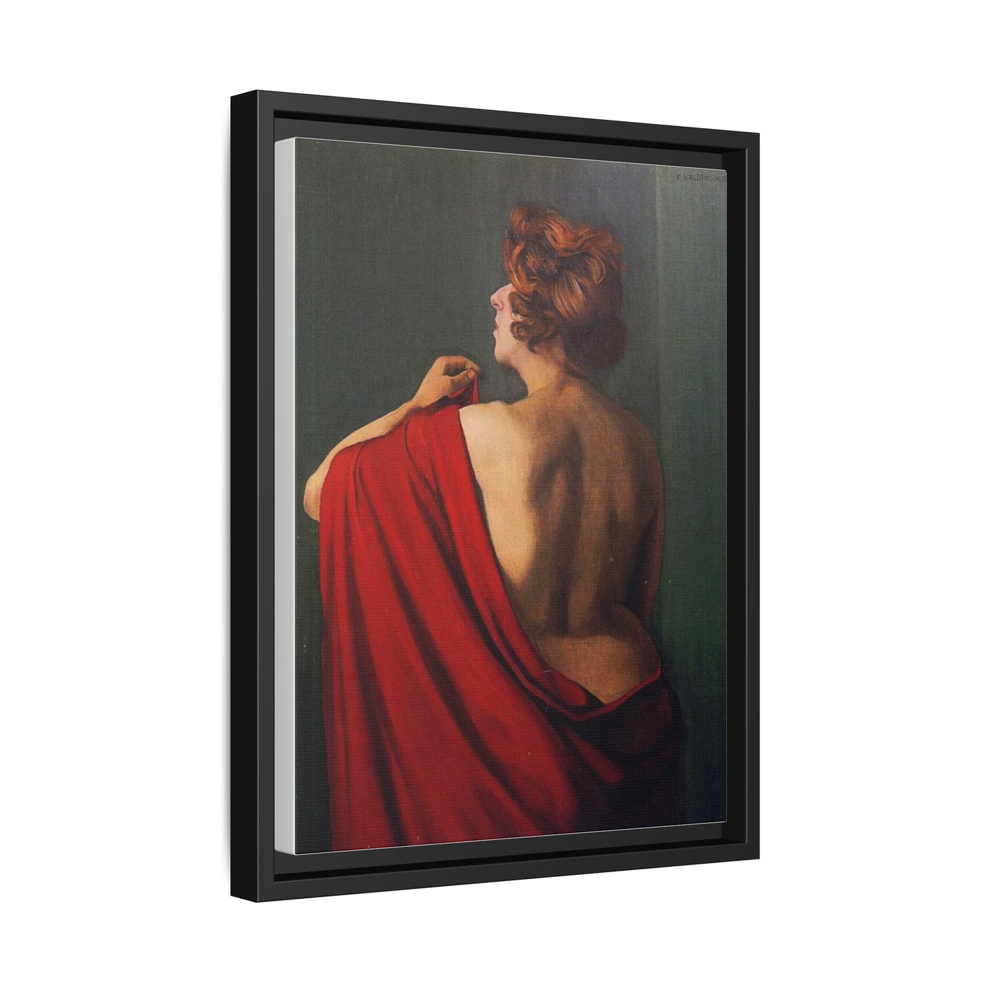 Femme au châle rouge by Félix Vallotton Framed Matte Canvas Wall Art Print
