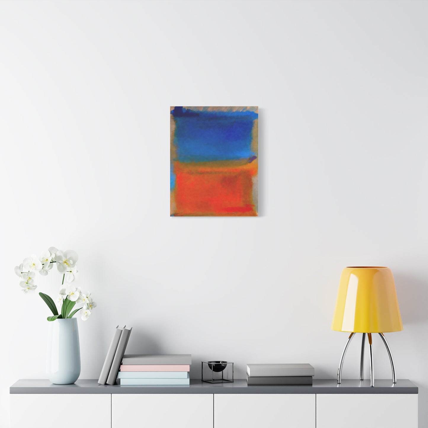 Abstract Blue and Orange Canvas Print — Modern Stretched Wall Art