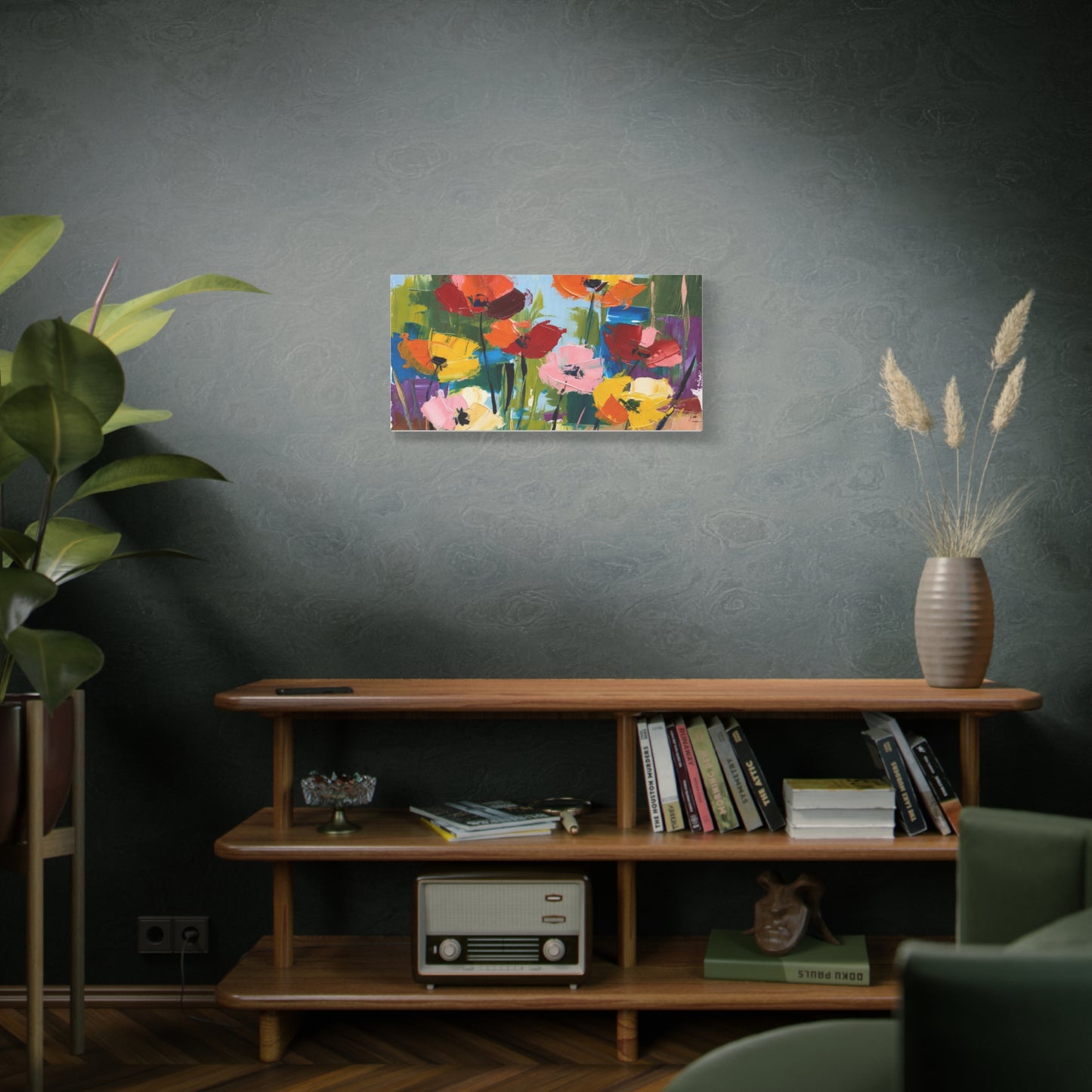 Colorful Abstract Floral Canvas Wall Art — Matte Stretched 1.25"