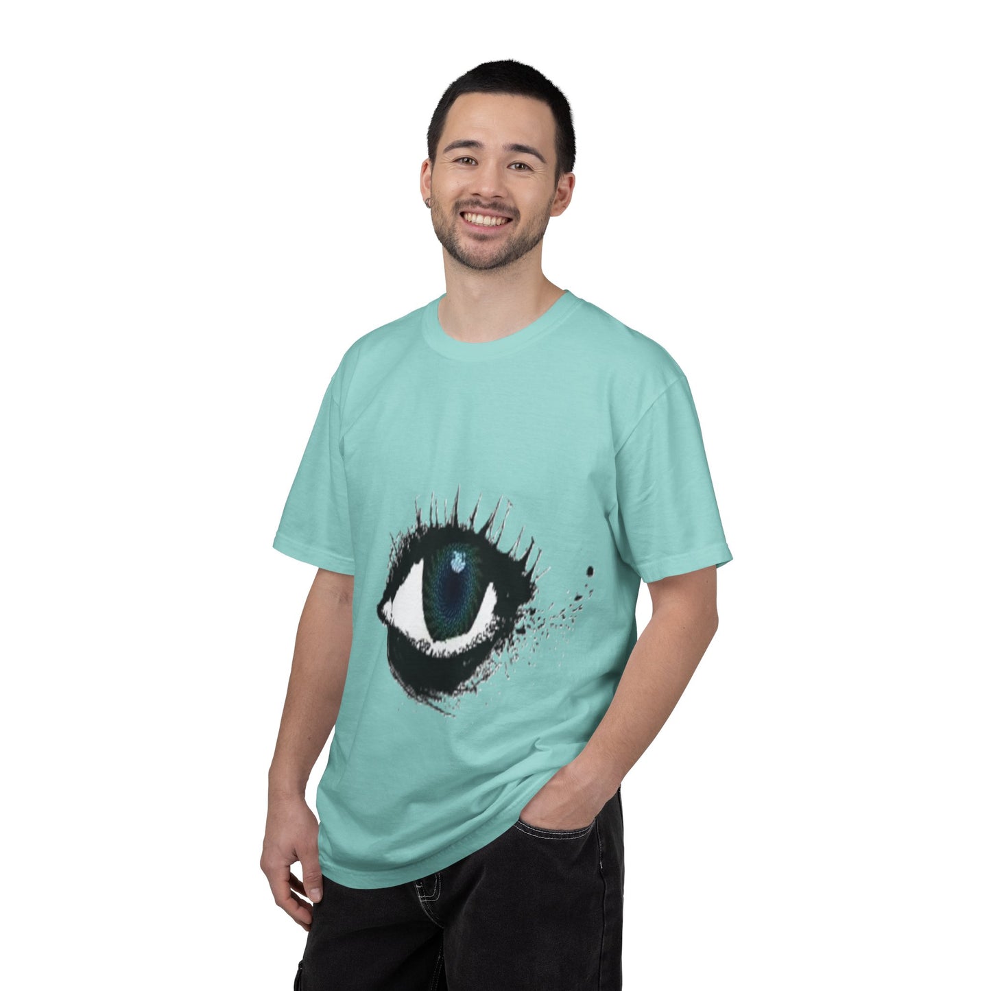 Eye Graphic T-Shirt — Blue Iris Grunge Art Tee