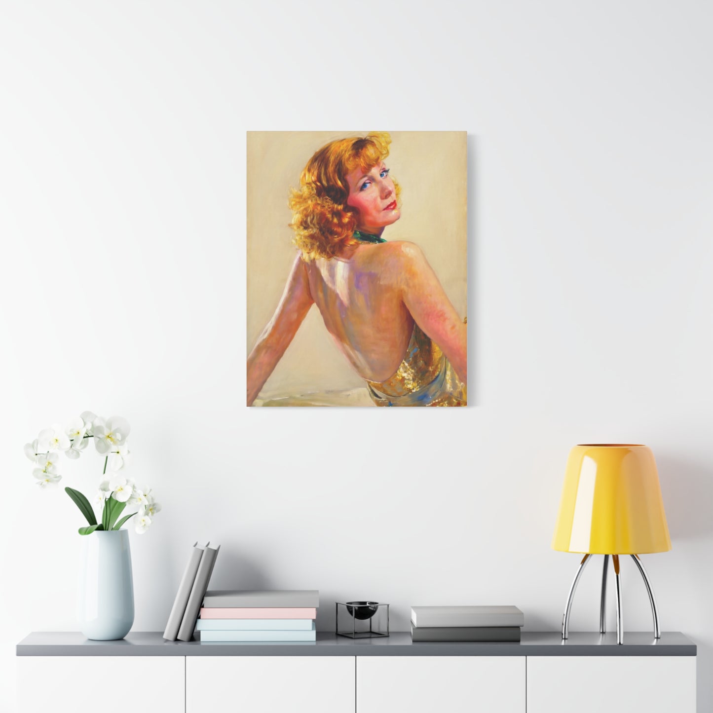 Vintage Greta Garbo Glam Portrait Canvas
