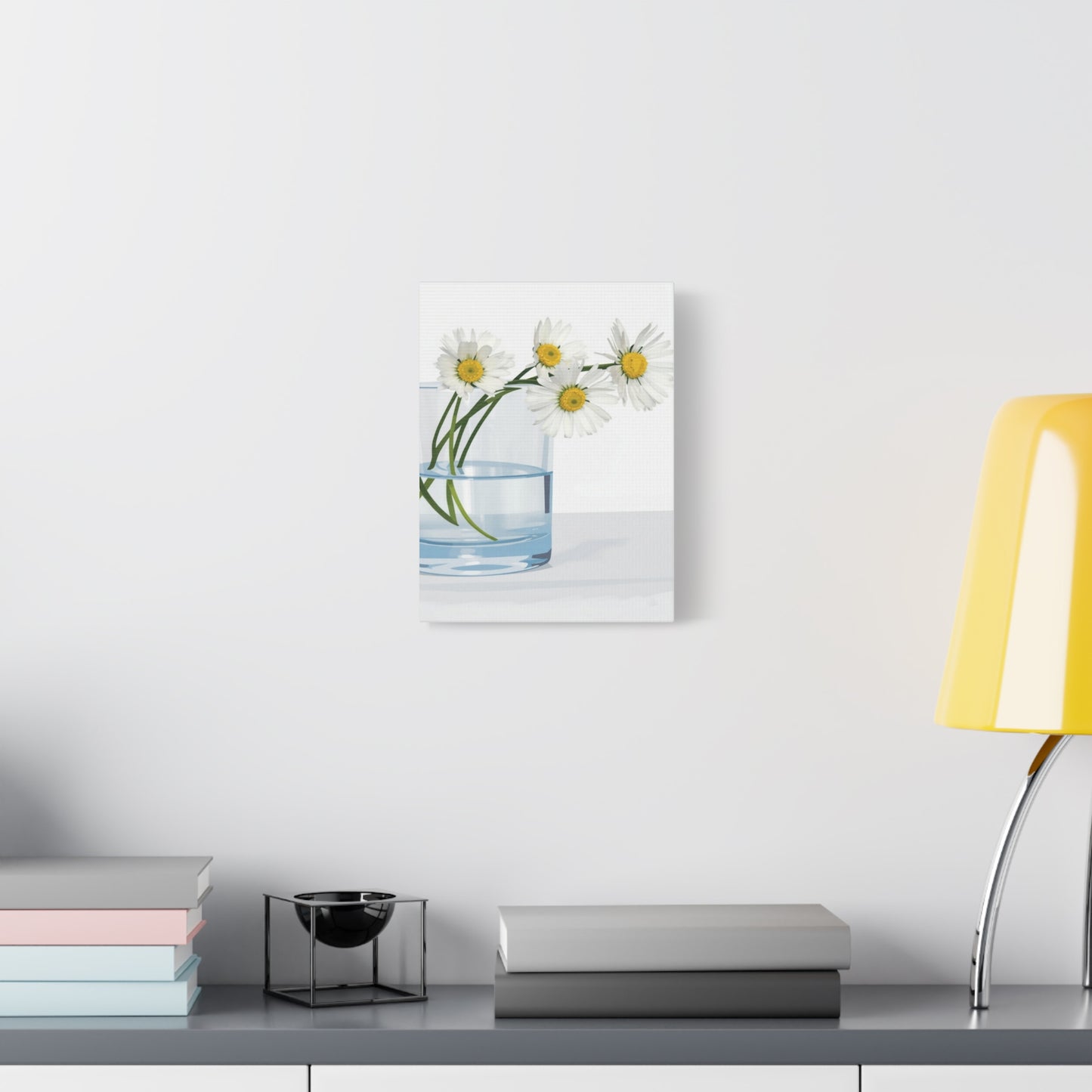 Daisy Glass Vase Canvas Print — Matte Stretched Wall Art