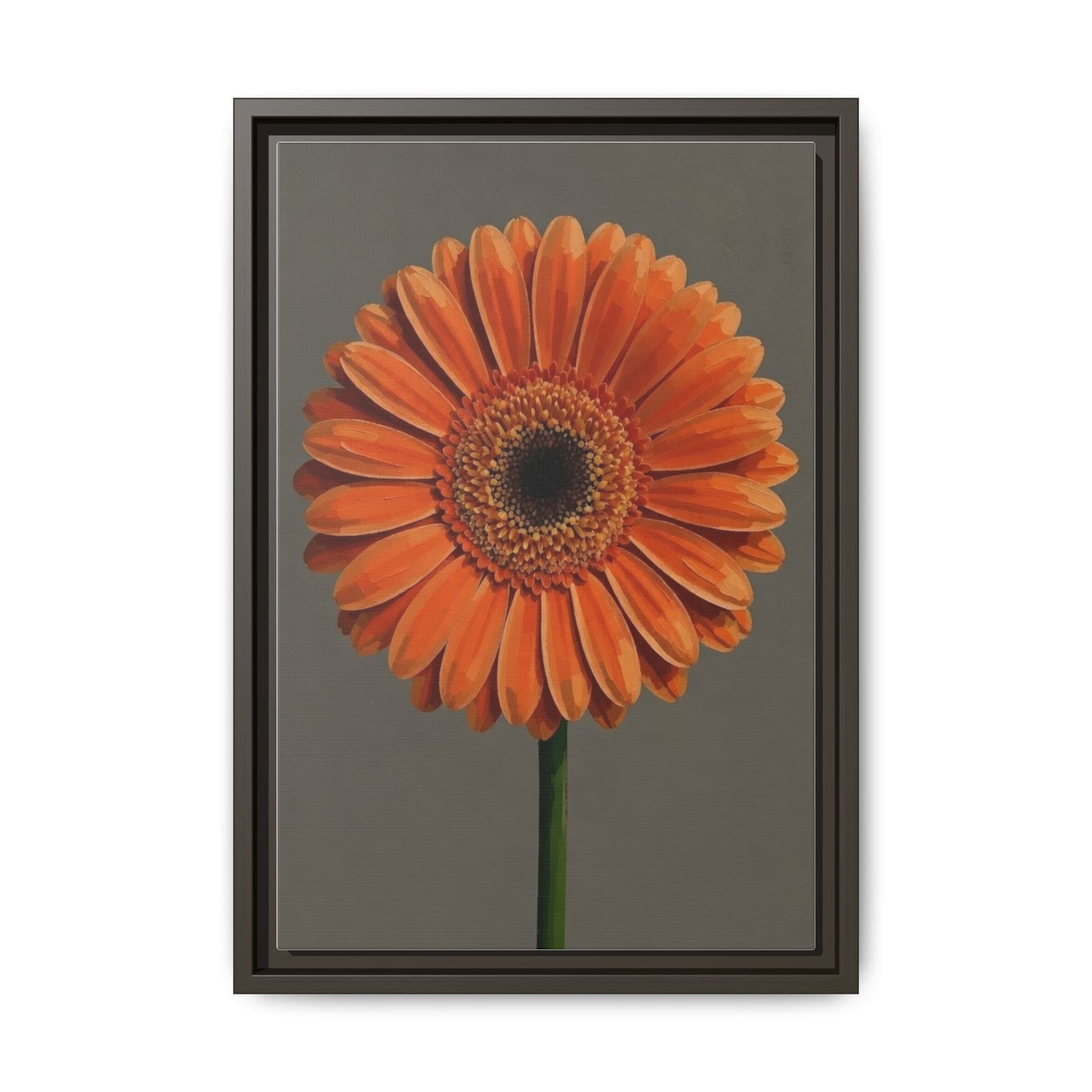 Orange Gerbera Daisy Matte Canvas Print (Framed)
