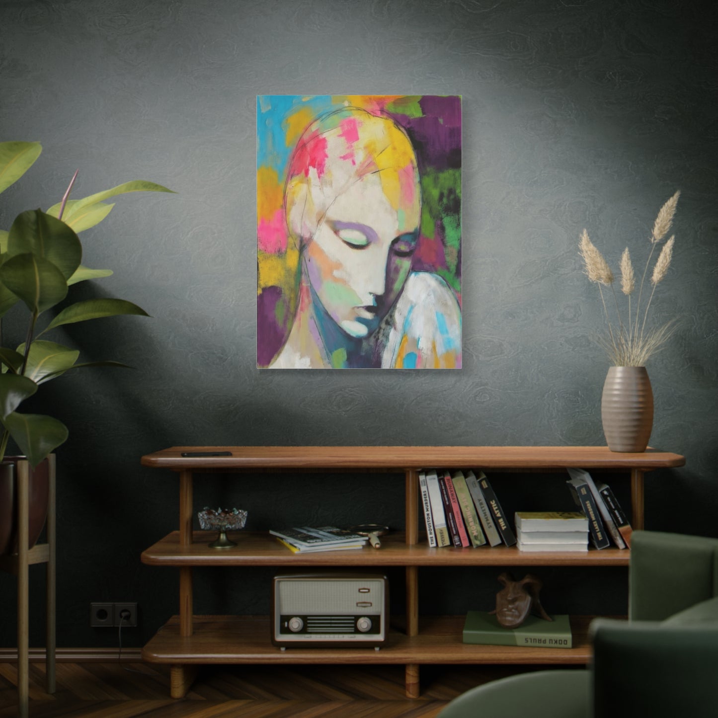Abstract Angel Portrait Canvas - Colorful Modern Wall Art