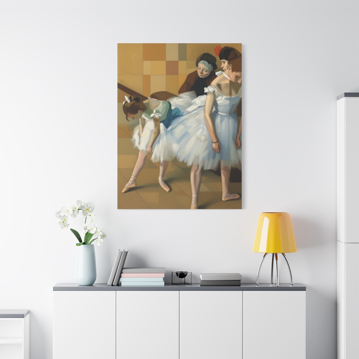 Ballerina Dancers Matte Stretched Canvas Wall Art