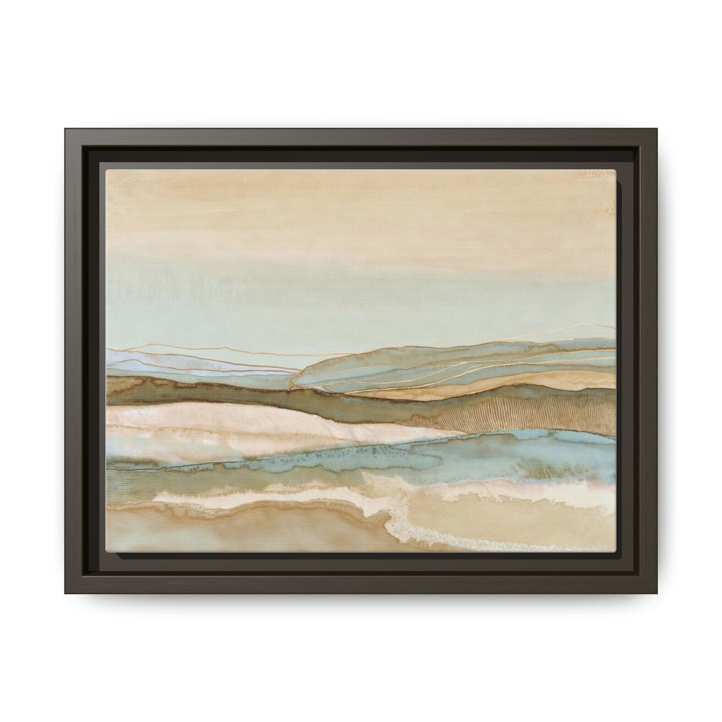Framed Matte Canvas Coastal Abstract Landscape Wall Art