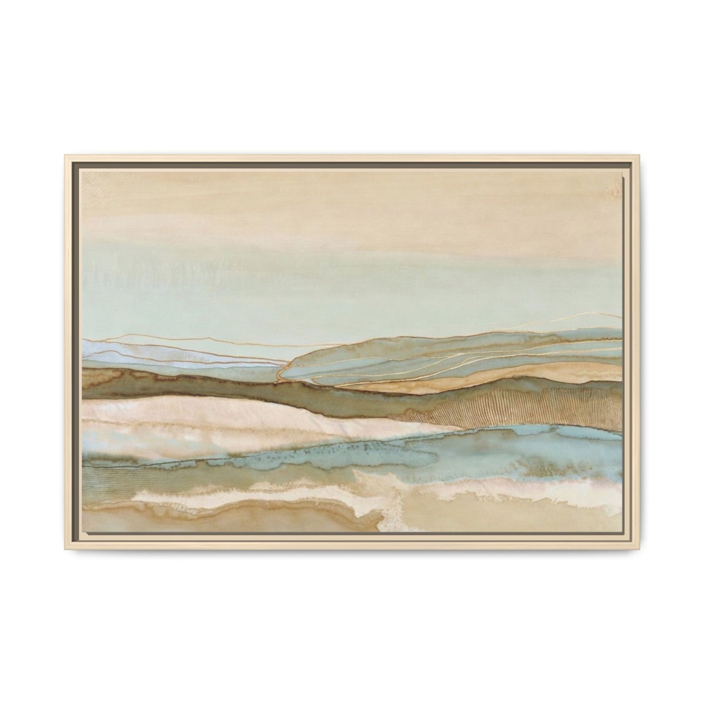 Framed Matte Canvas Coastal Abstract Landscape Wall Art