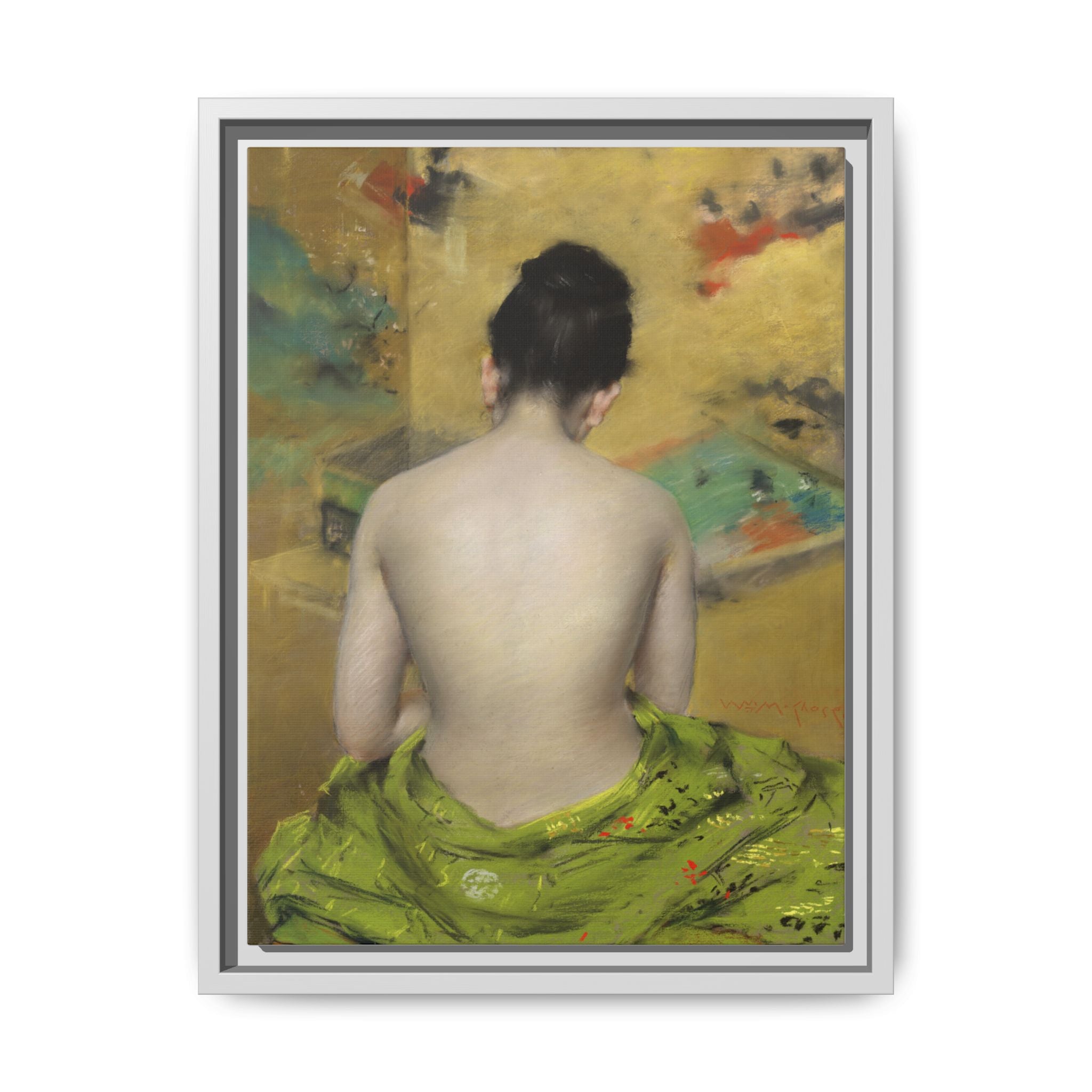 Study of Flesh Color and Gold by William Merritt Chase Framed Matte Canvas Art