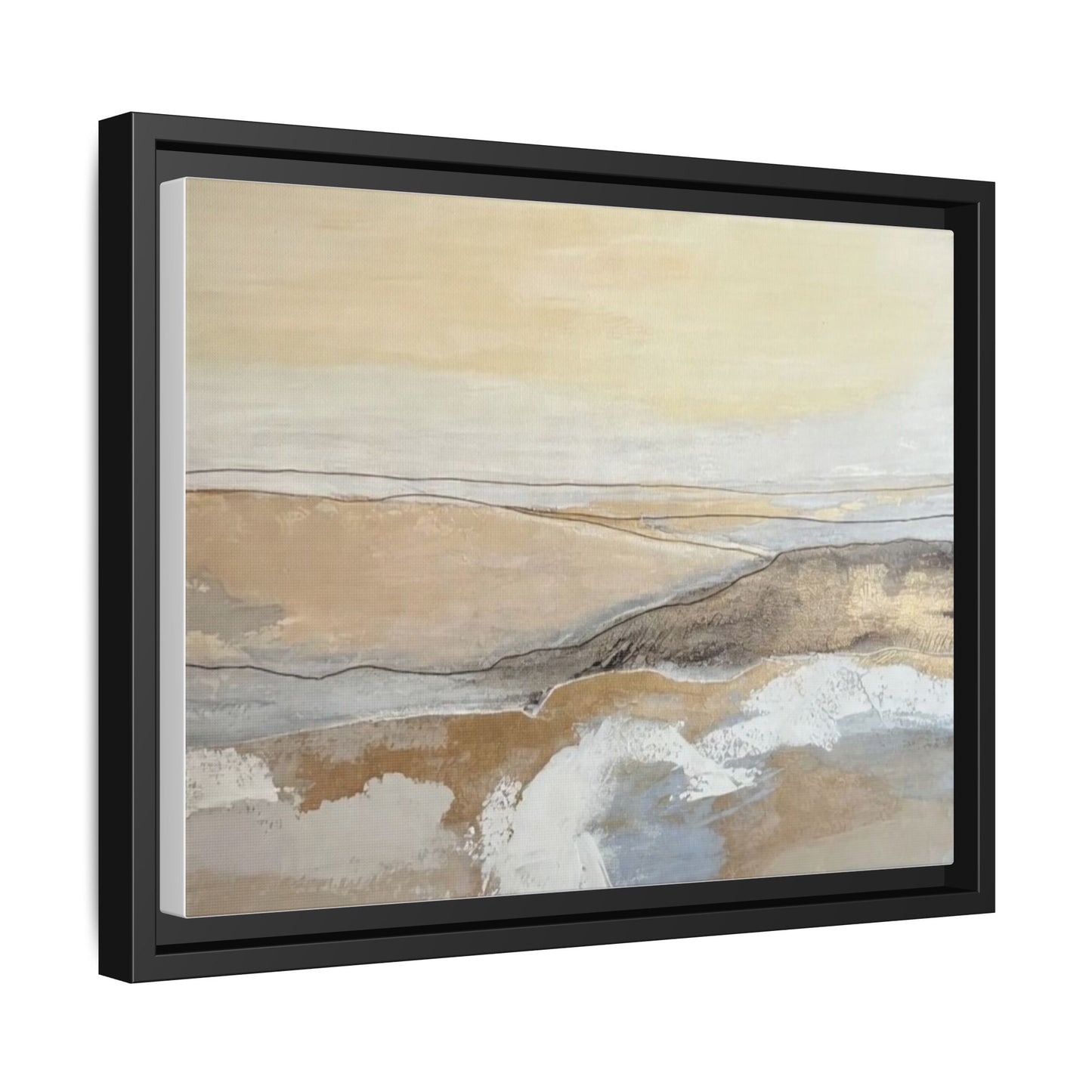 Framed Abstract Coastal Landscape Matte Canvas Wall Art