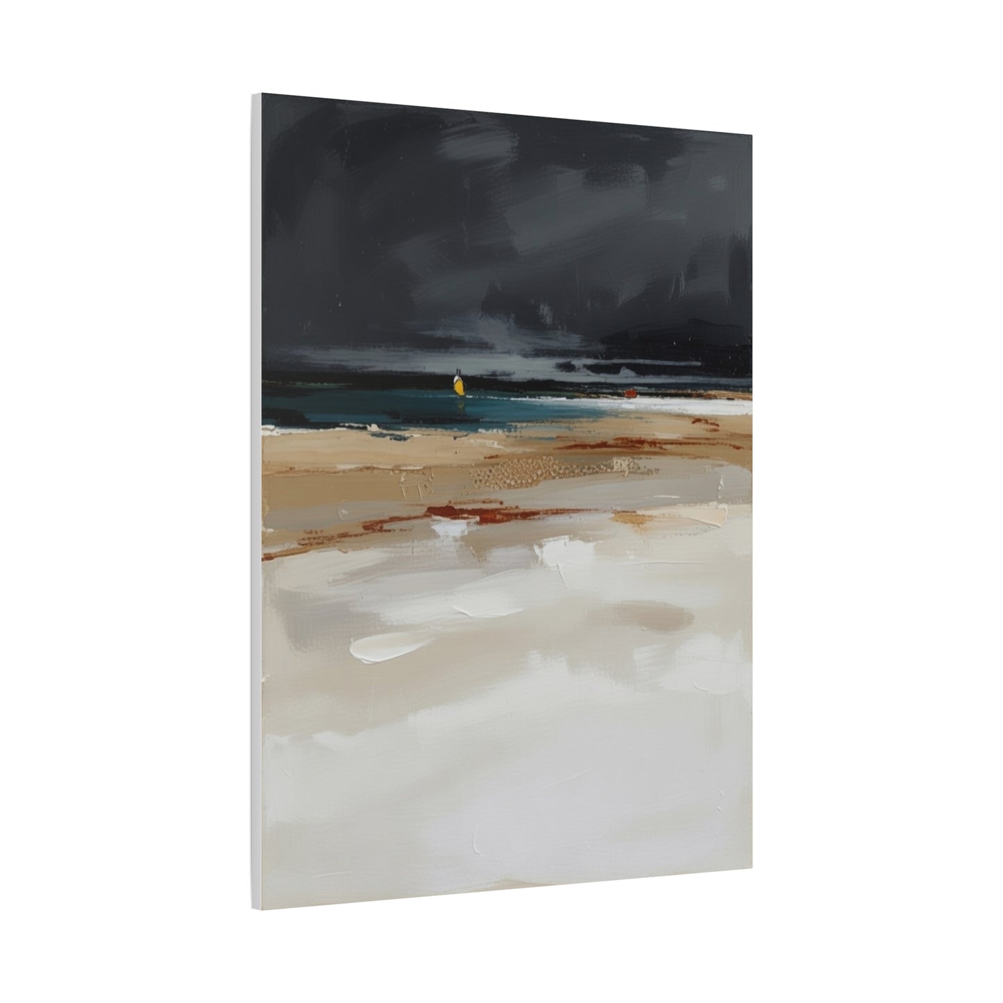 Beachscape Canvas Art — Stormy Seascape Matte Stretched Wall Art