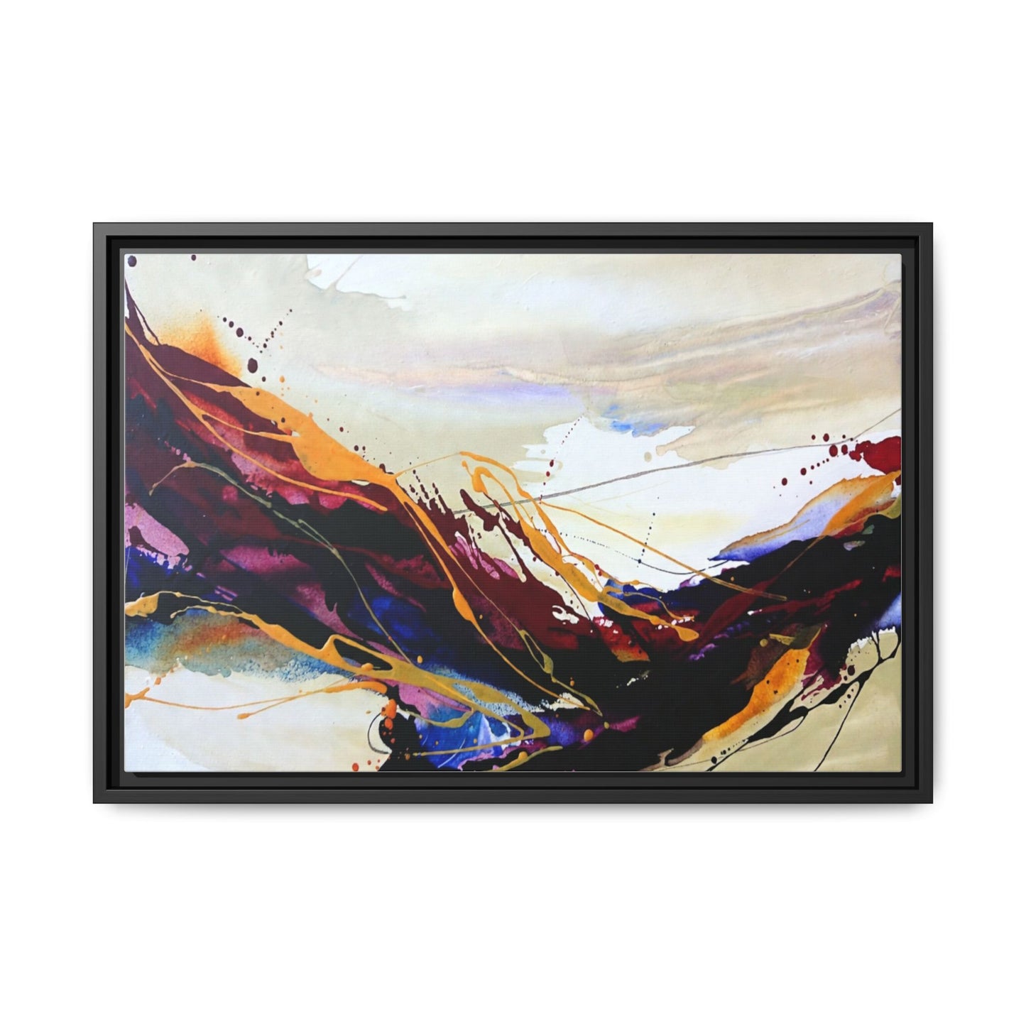 Abstract Flow Matte Canvas Framed Wall Art