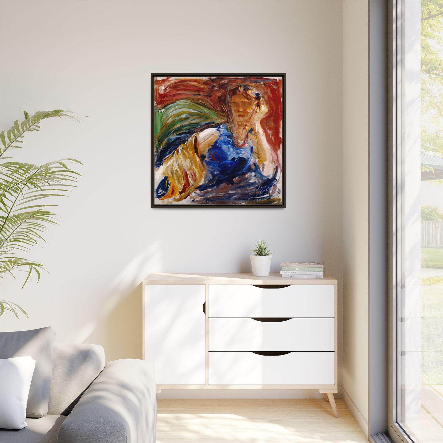 Portrait of hyllis Sjostrom by Akseli Gallen-Kallela Canvas Matte Framed Wall Art Print