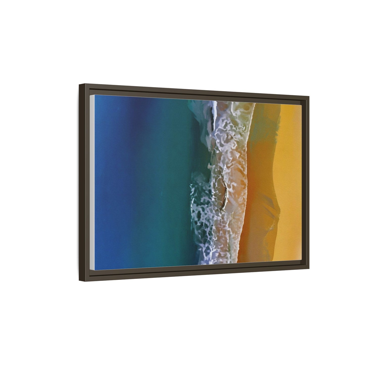 Framed Matte Canvas Seascape Print – Coastal Waves Wall Art