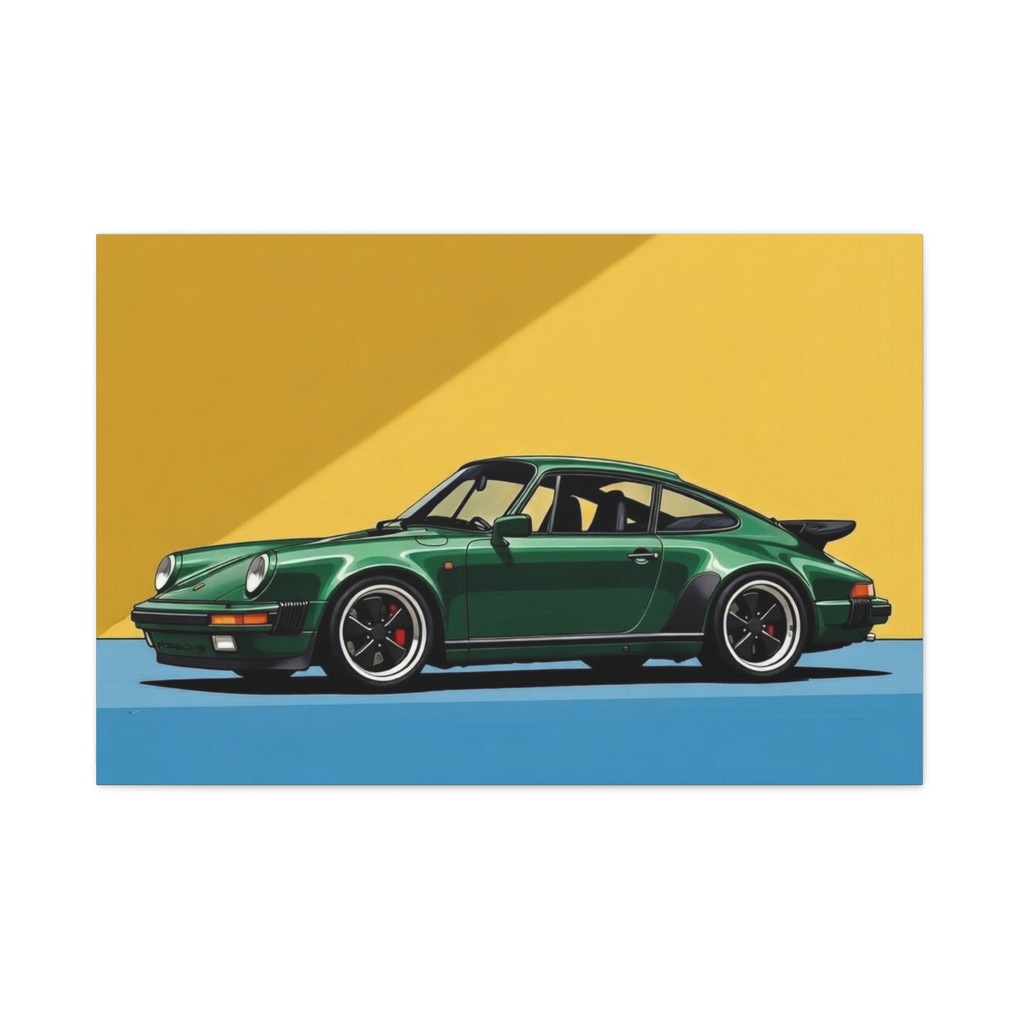 Vintage Green Porsche Art Print - Matte Stretched Canvas