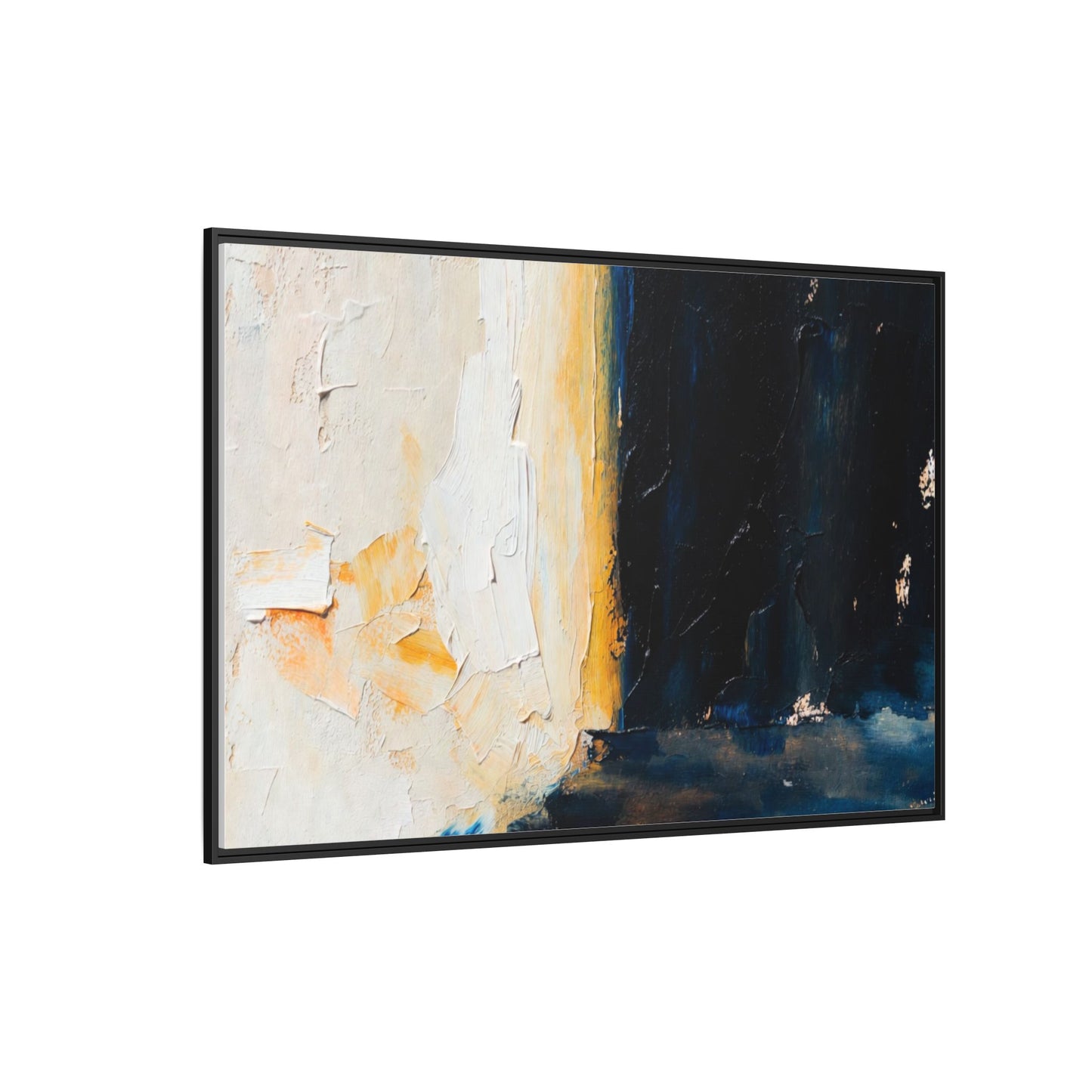 Abstract Coastal Texture Framed Canvas Art — Matte Multi-Color Wall Print
