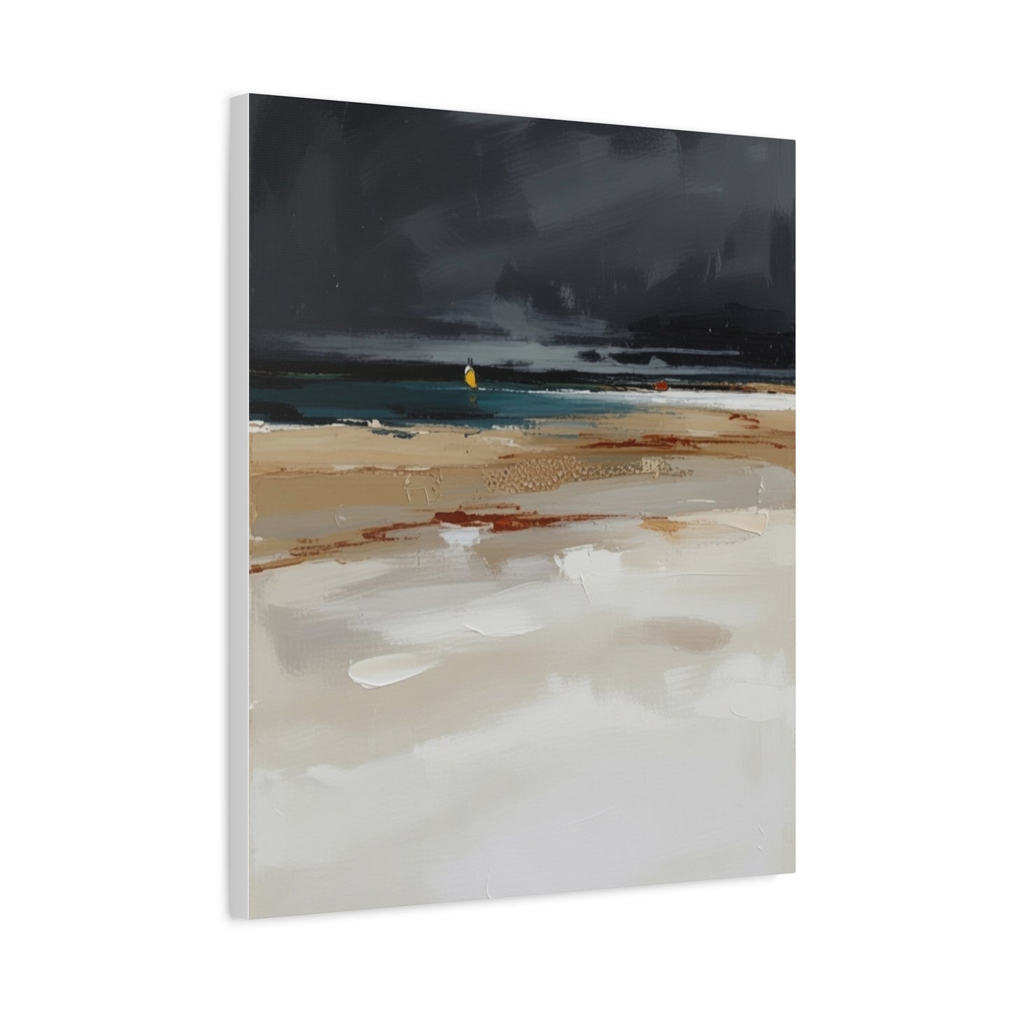 Beachscape Canvas Art — Stormy Seascape Matte Stretched Wall Art
