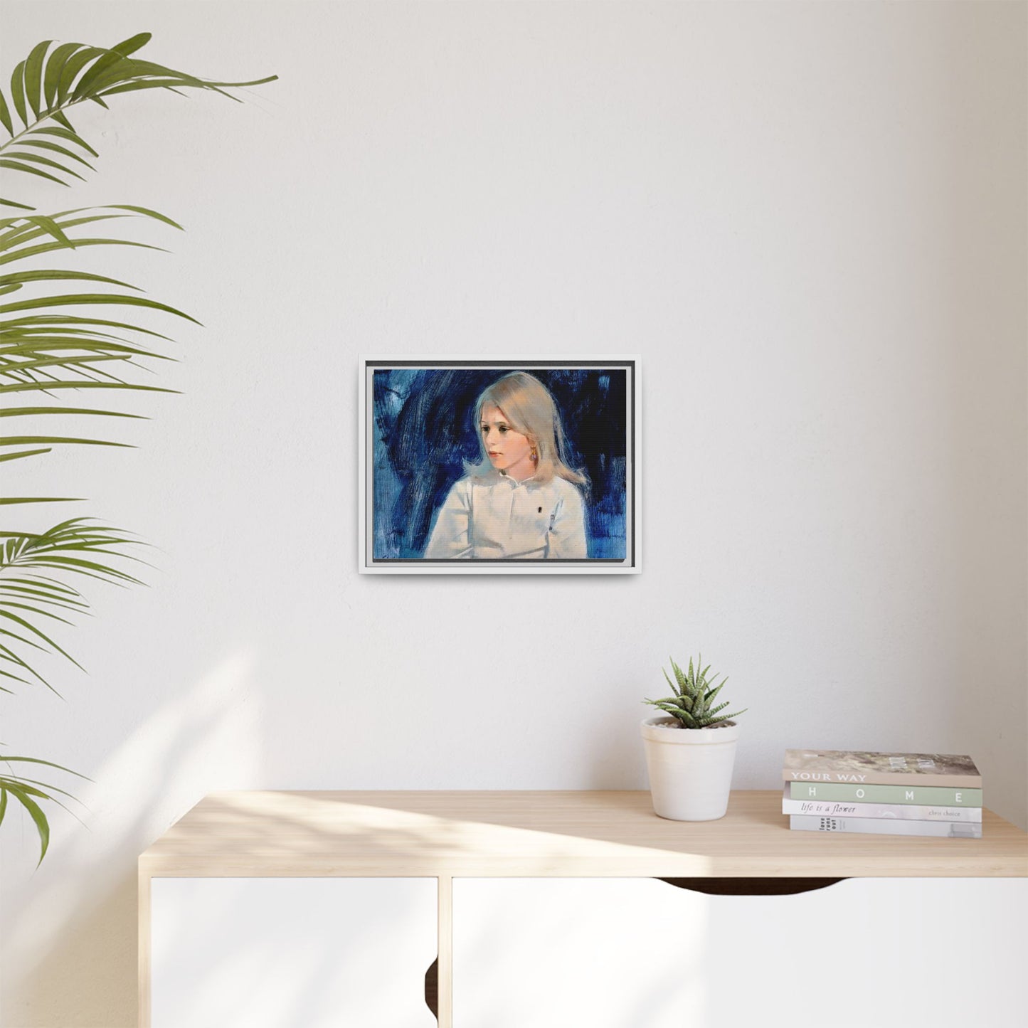 Painting of girl by Unknown Artist Framed Matte Canvas Classic Wall Art