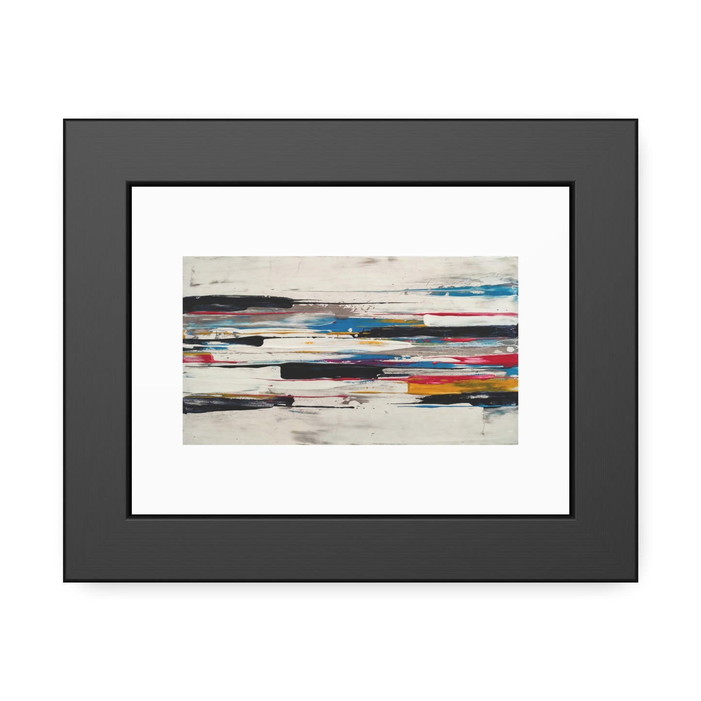 Abstract Color Stripe Framed Poster - Modern Minimalist Wall Art