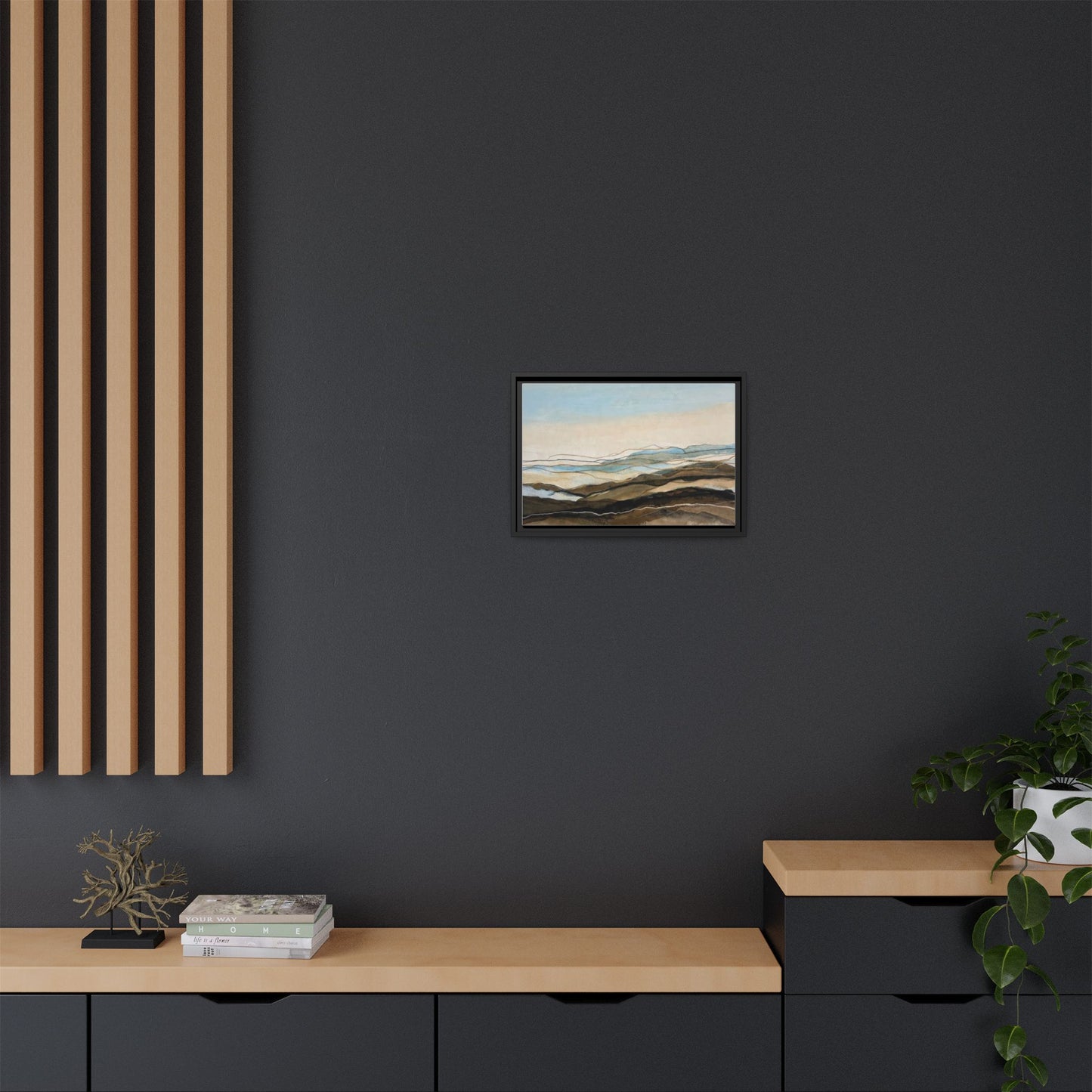 Framed Matte Canvas Print — Abstract Coastal Landscape Wall Art