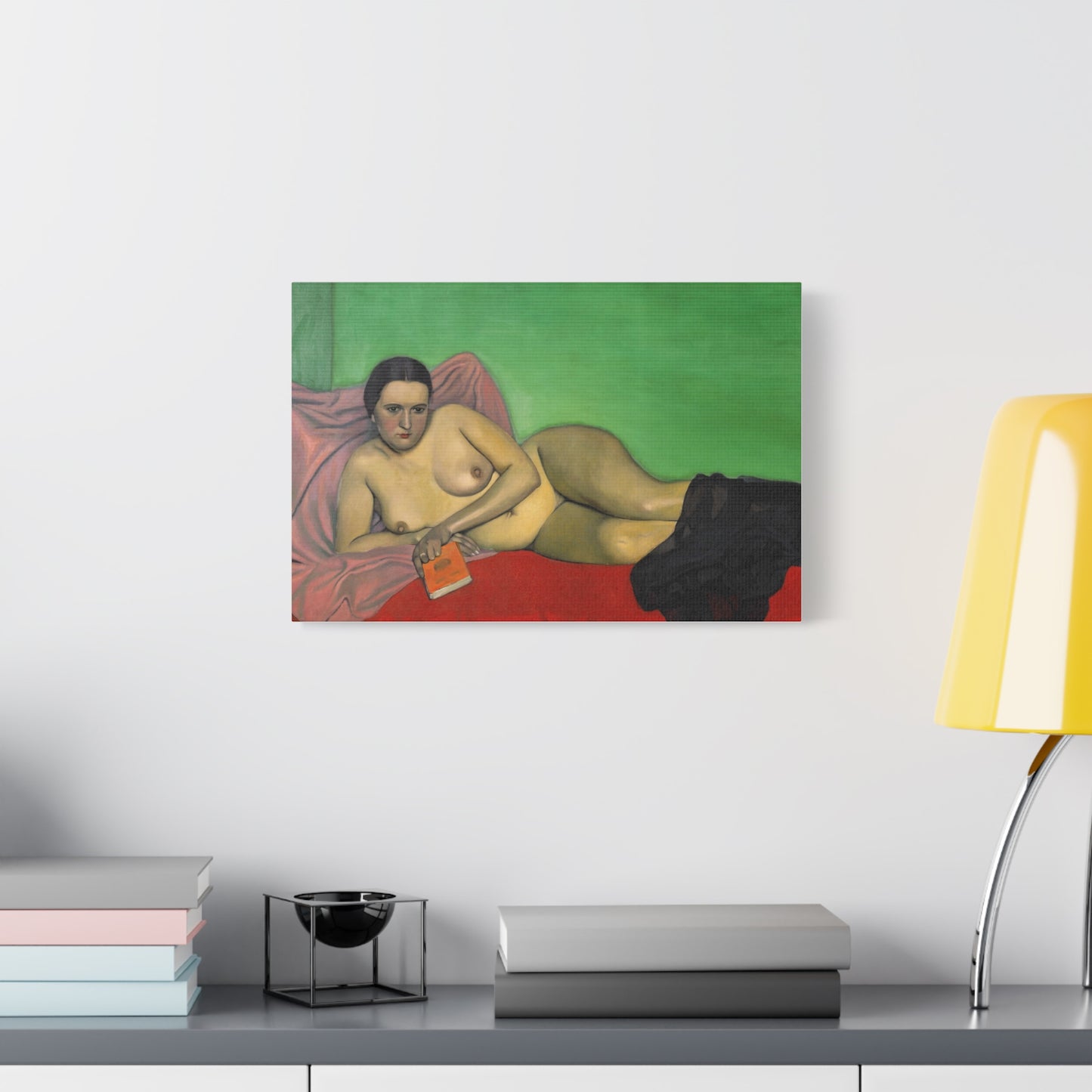 Femme nue tenant un livre by Félix Vallotton Matte Canvas Wall Art Print