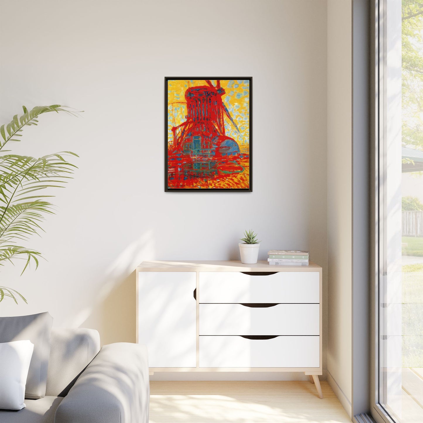 Mill by Sunlight by Piet Mondrian Matte Framed Canvas Wall Art Print