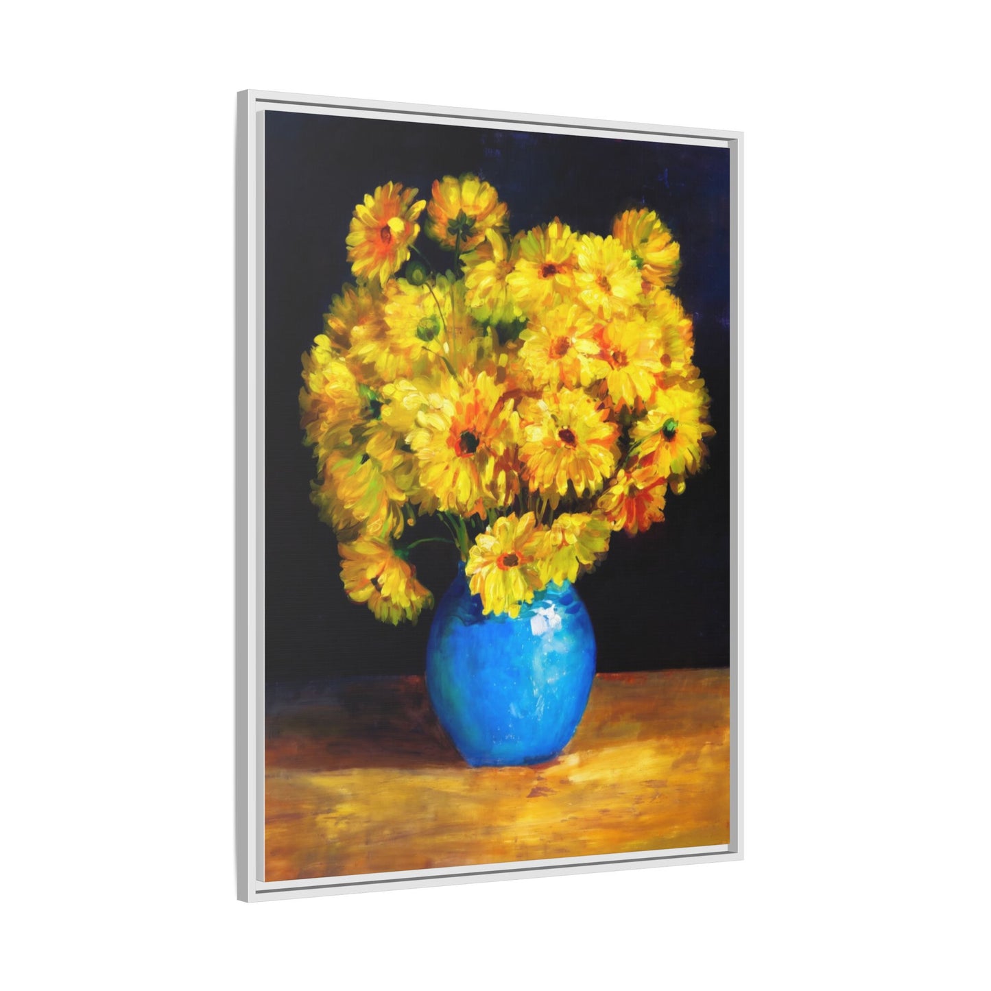 Yellow Daisy Bouquet Matte Canvas Framed Wall Art