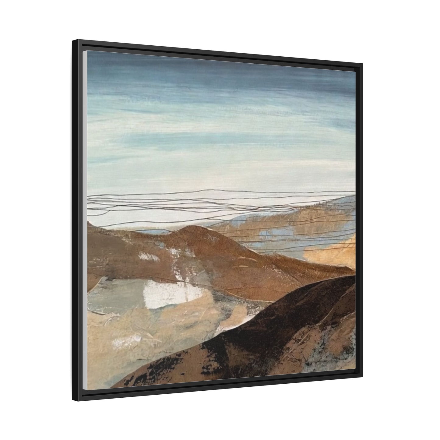 Framed Matte Canvas Art — Serene Abstract Landscape
