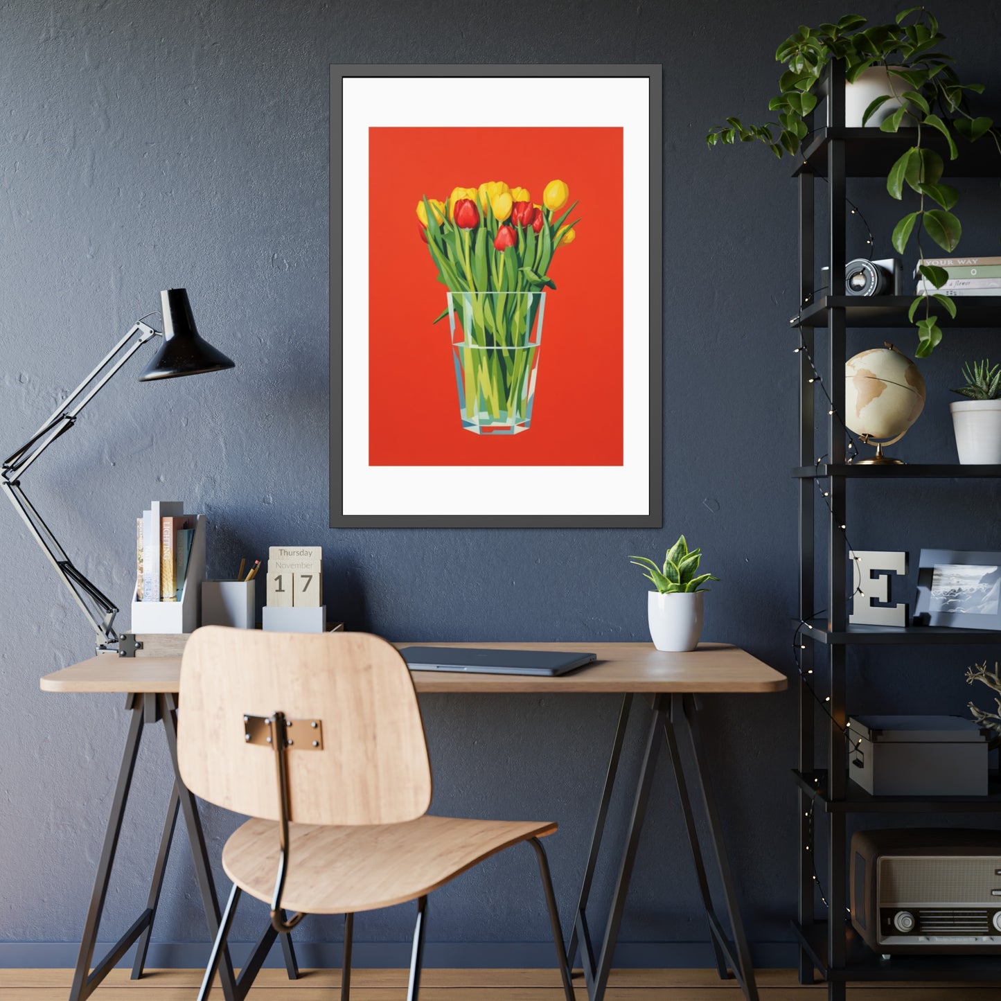 Tulip Bouquet Framed Poster — Bright Floral Wall Art