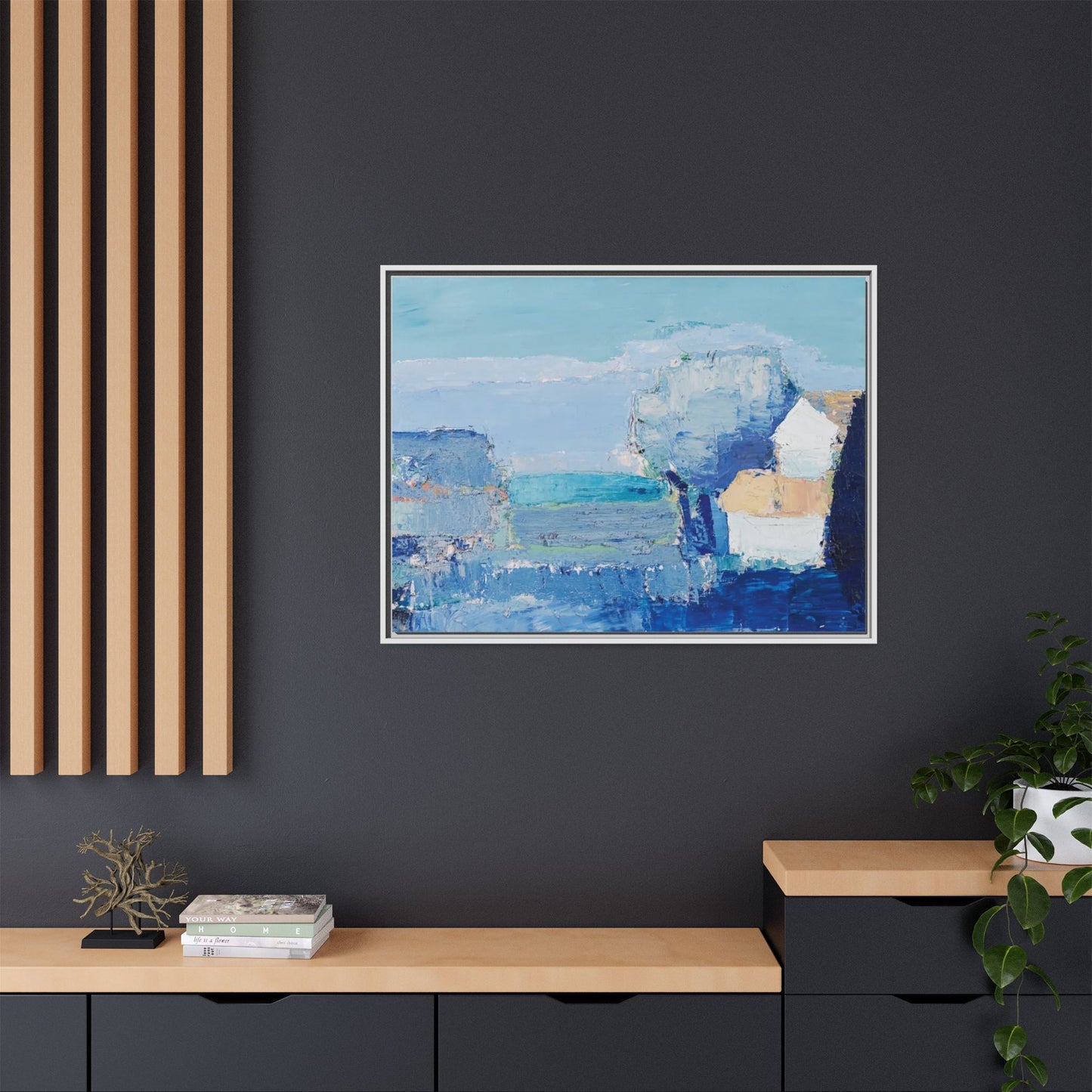 Paysage de Provence by Nicolas de Staël Framed Matte Canvas Seascape Wall Art Print