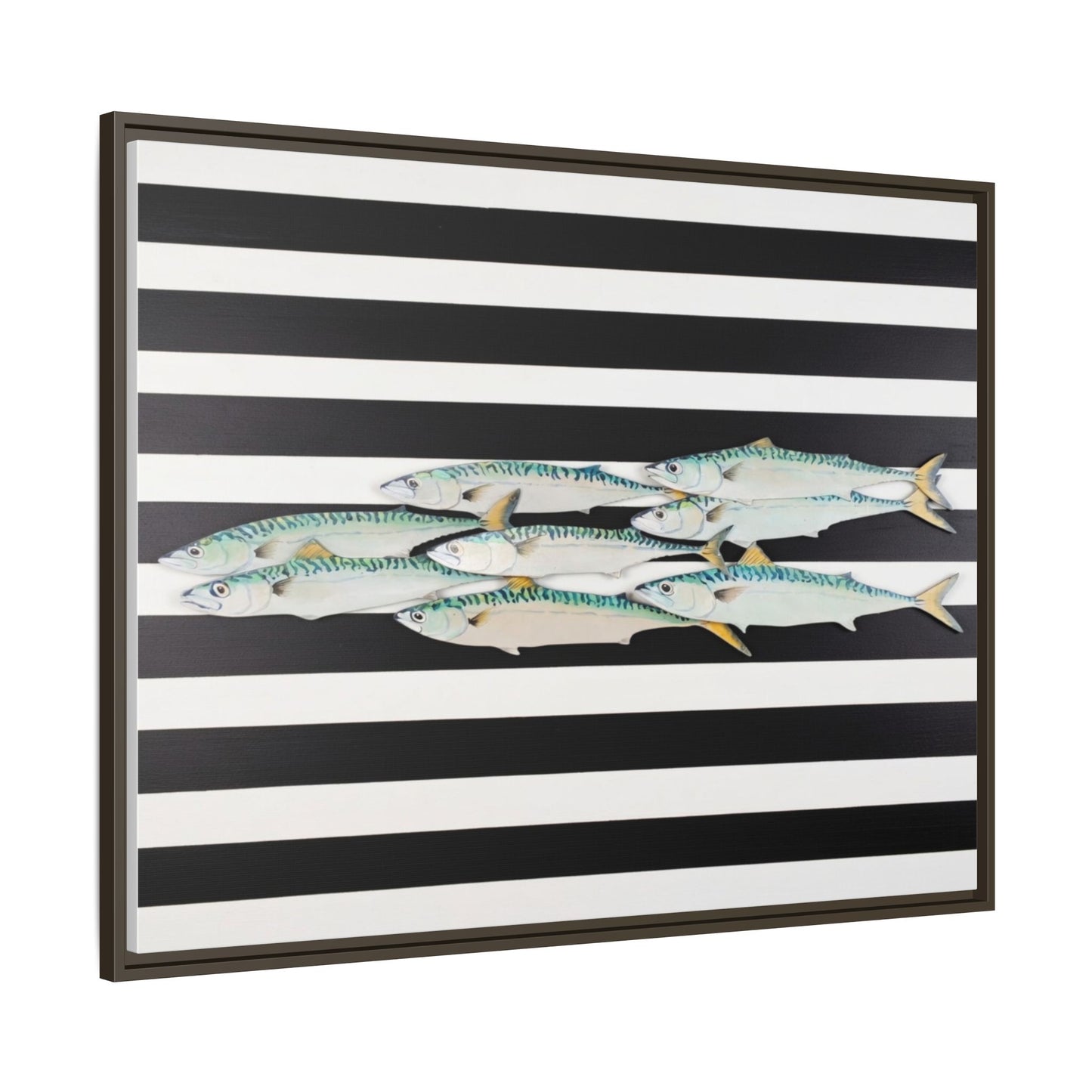 Striped Mackerel Canvas Print — Framed Matte Fish Wall Art