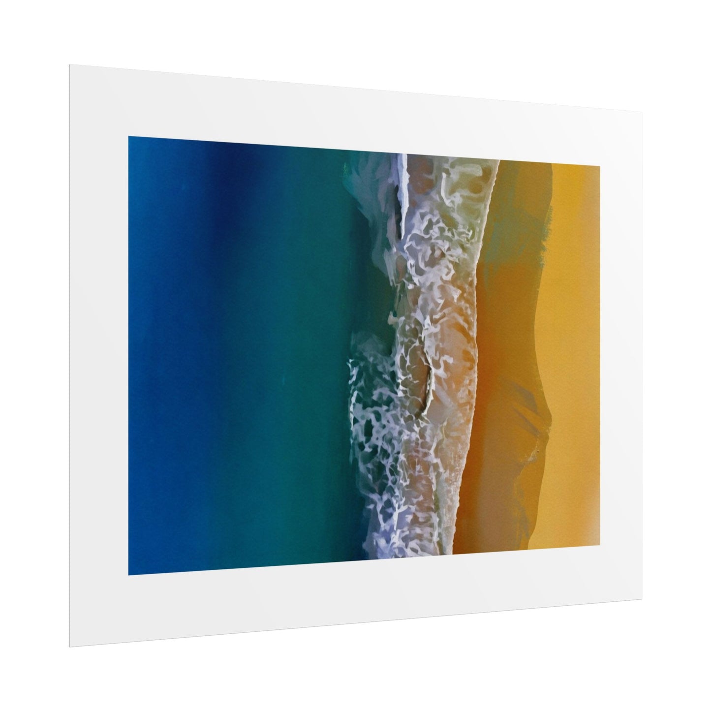 Ocean Shore Aerial Rolled Poster — Beach Print Wall Art