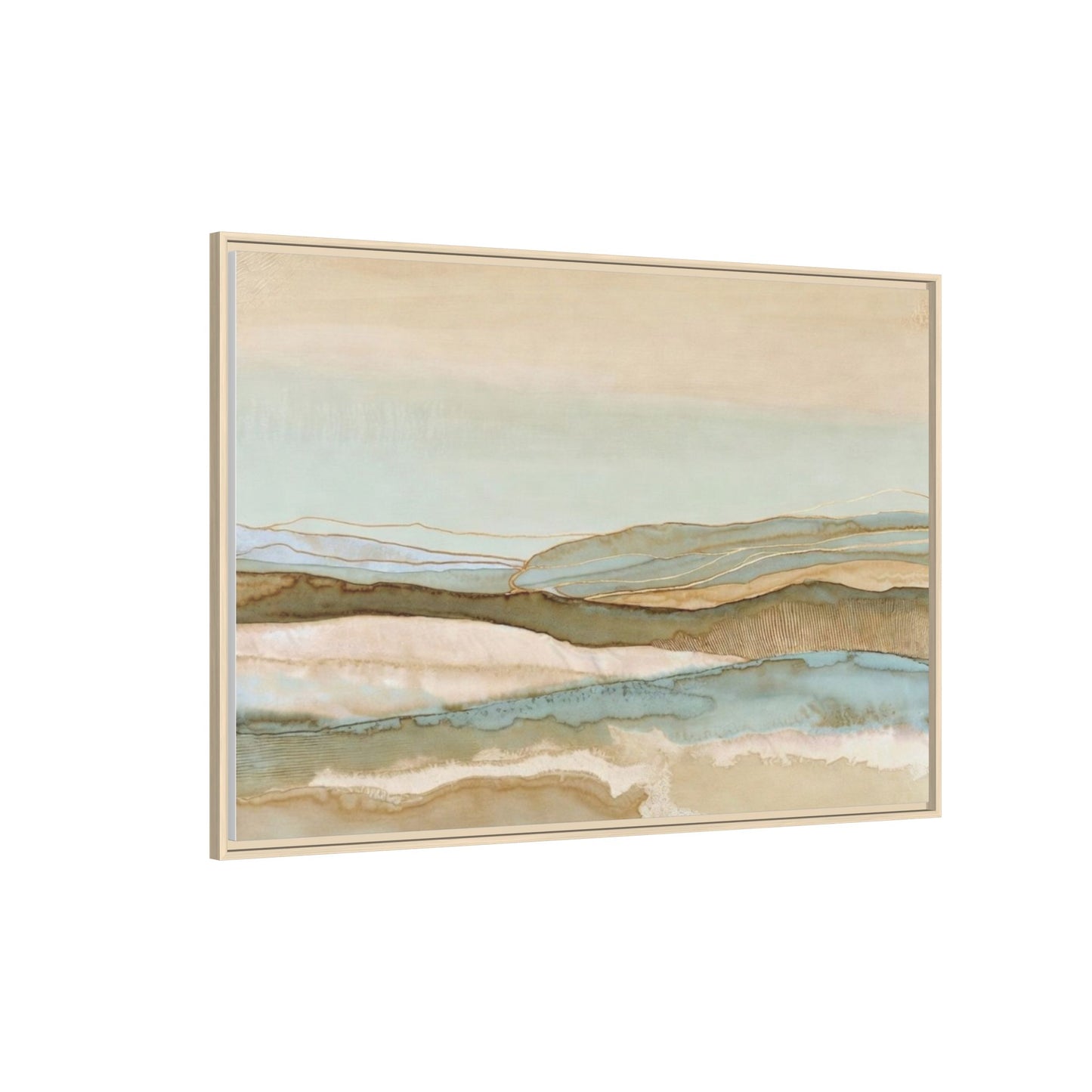 Framed Matte Canvas Coastal Abstract Landscape Wall Art