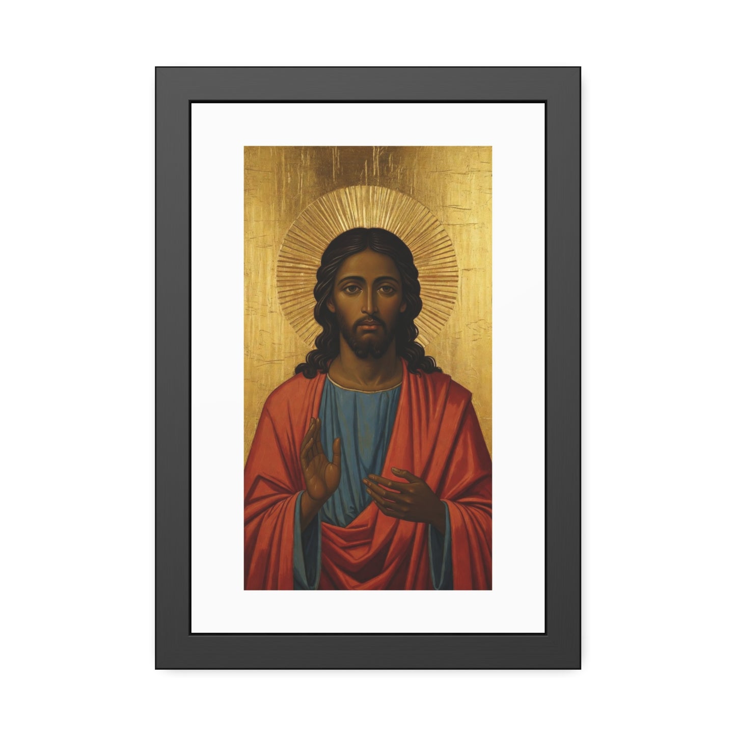 Religious Art Poster — Icon of Christ Framed Paper Print