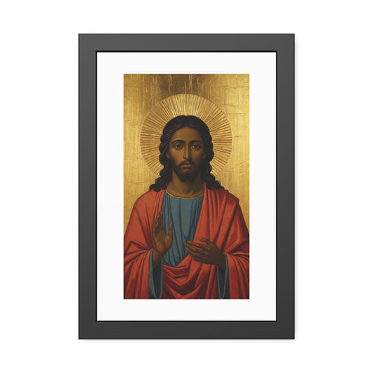 Religious Art Poster — Icon of Christ Framed Paper Print