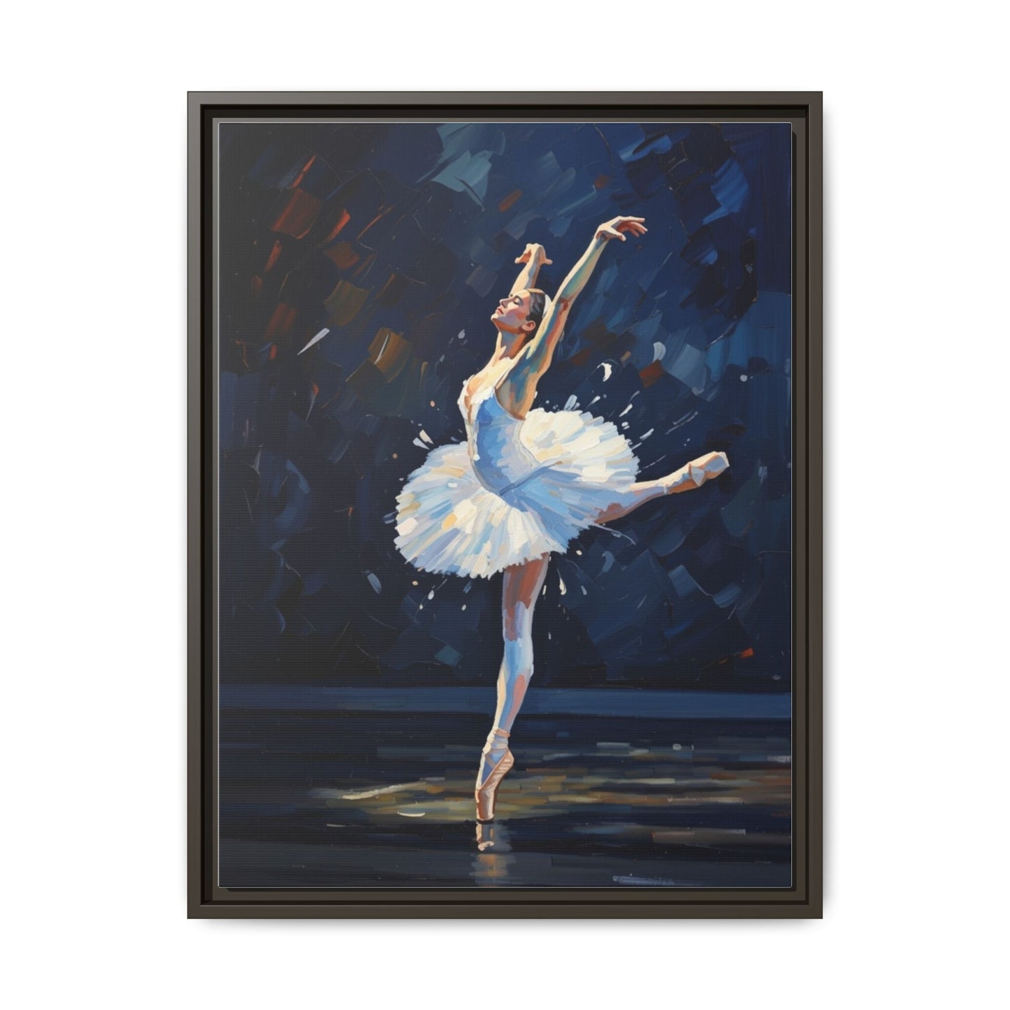 Ballerina Ballet Canvas Print — Framed Matte Wall Art
