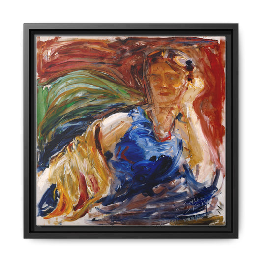 Portrait of hyllis Sjostrom by Akseli Gallen-Kallela Canvas Matte Framed Wall Art Print