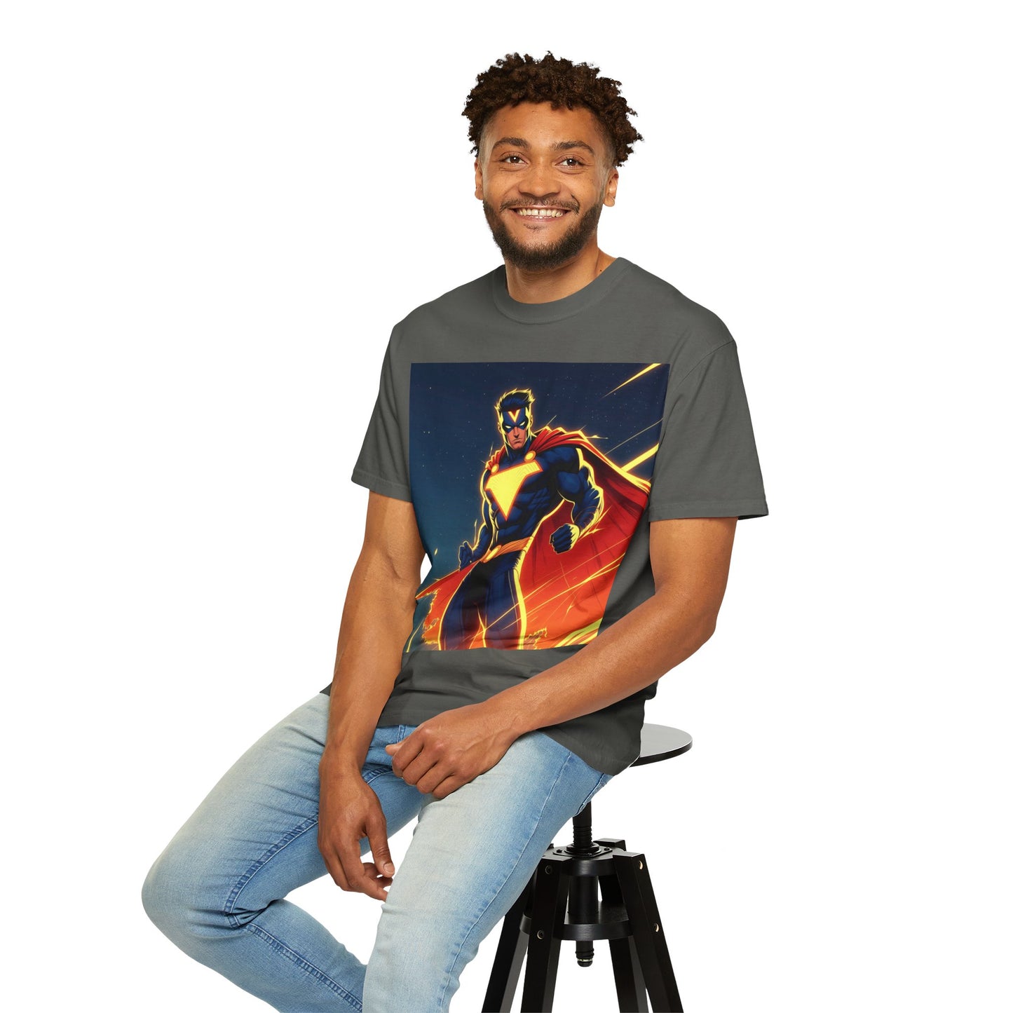 Superhero Graphic T-Shirt – Bold Cape Hero Design