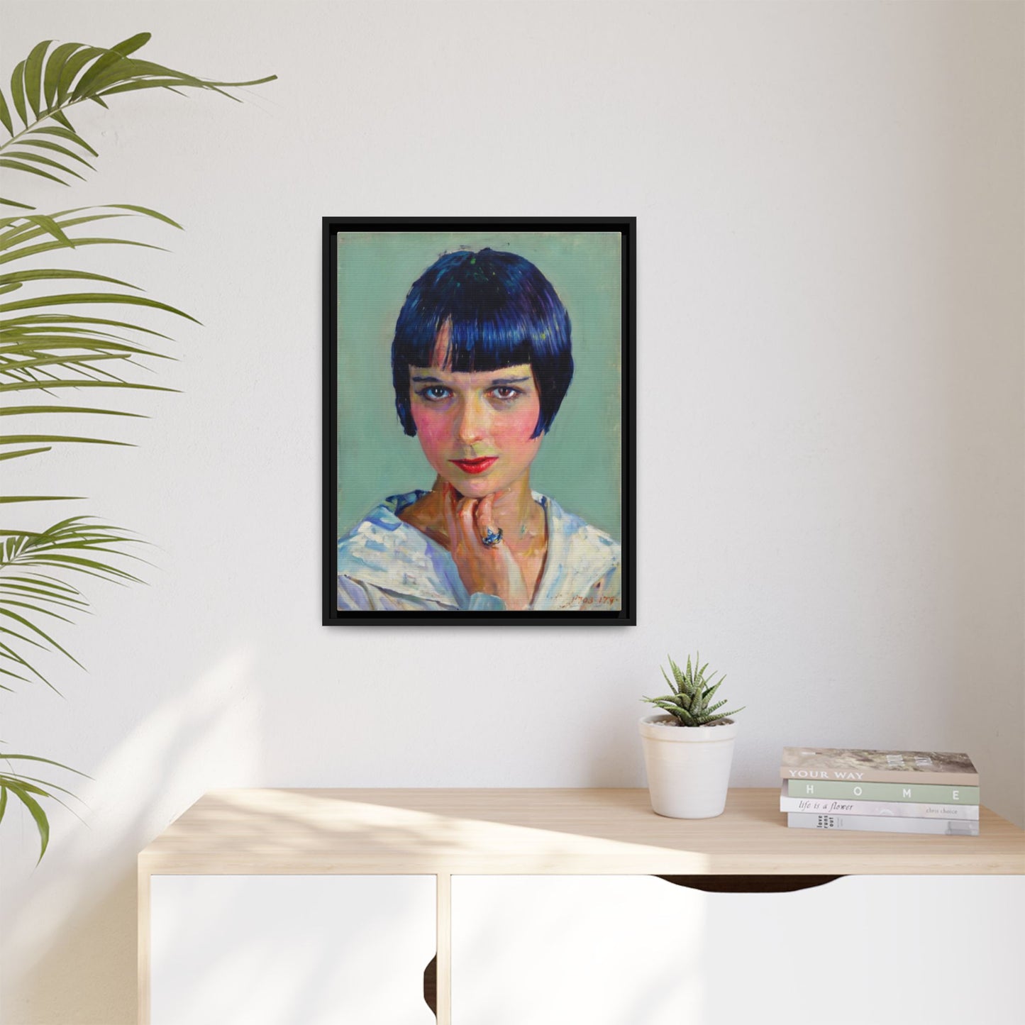 Framed Matte Canvas Portrait Print — Vintage Flapper Woman