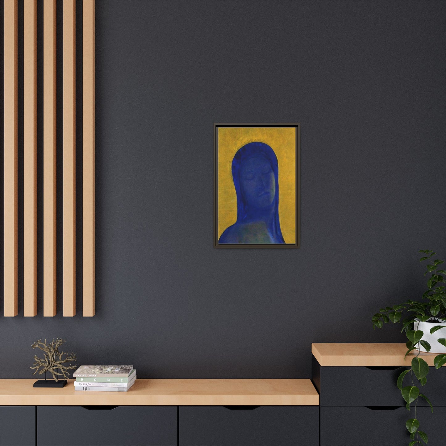 Closed Eyes by Odilon Redon Framed Matte Canvas Wall Art Print