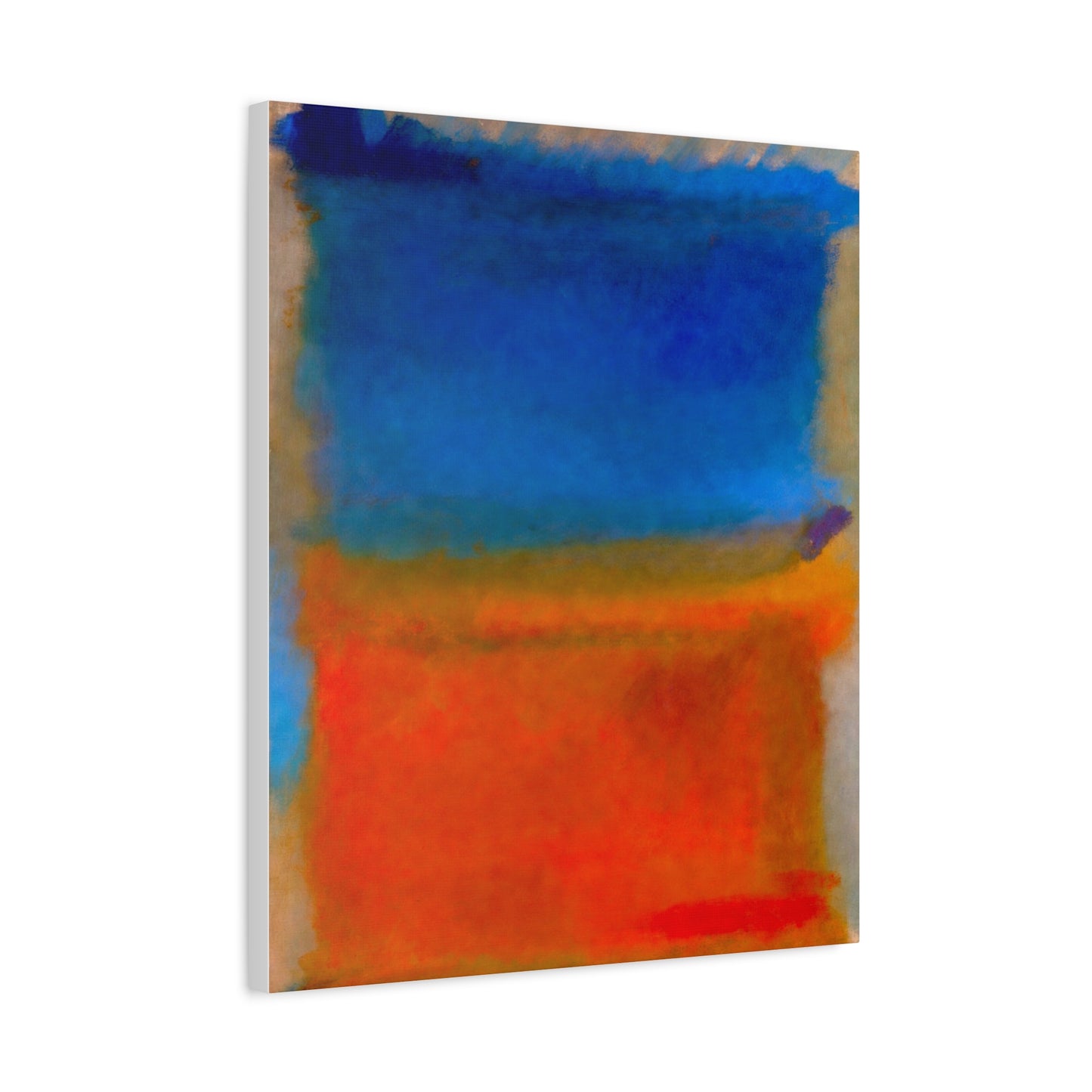 Abstract Blue and Orange Canvas Print — Modern Stretched Wall Art