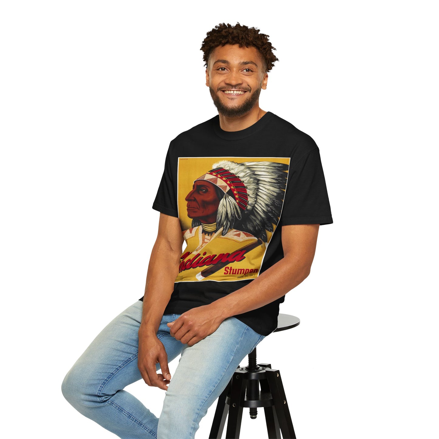 T-Shirt — Retro 'Indiana' Native Chief Vintage Poster Design