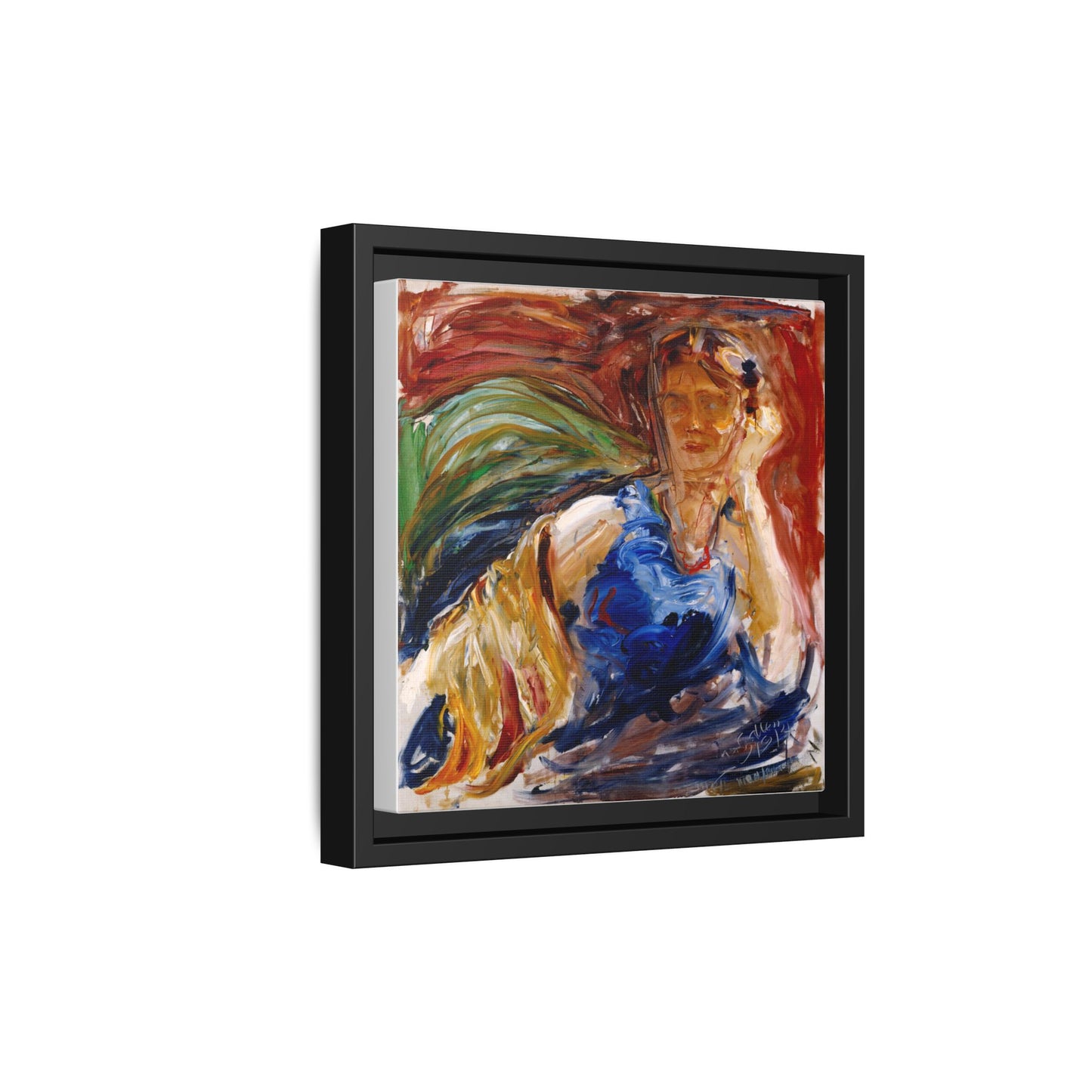 Portrait of hyllis Sjostrom by Akseli Gallen-Kallela Canvas Matte Framed Wall Art Print