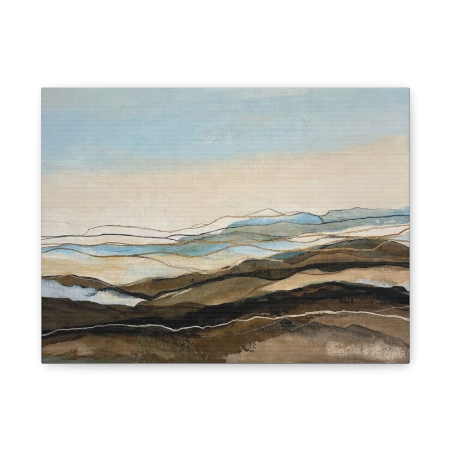 Abstract Coastal Landscape Matte Canvas – Stretched Wall Art