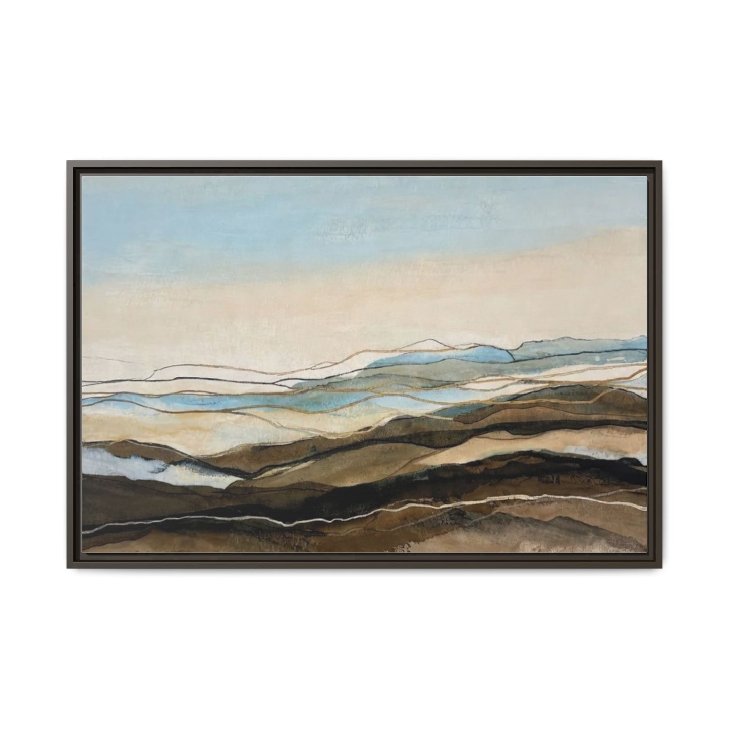 Framed Matte Canvas Print — Abstract Coastal Landscape Wall Art