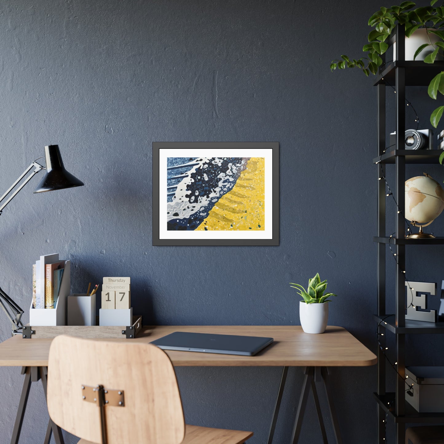 Coastal Wave Abstract — Framed Paper Poster