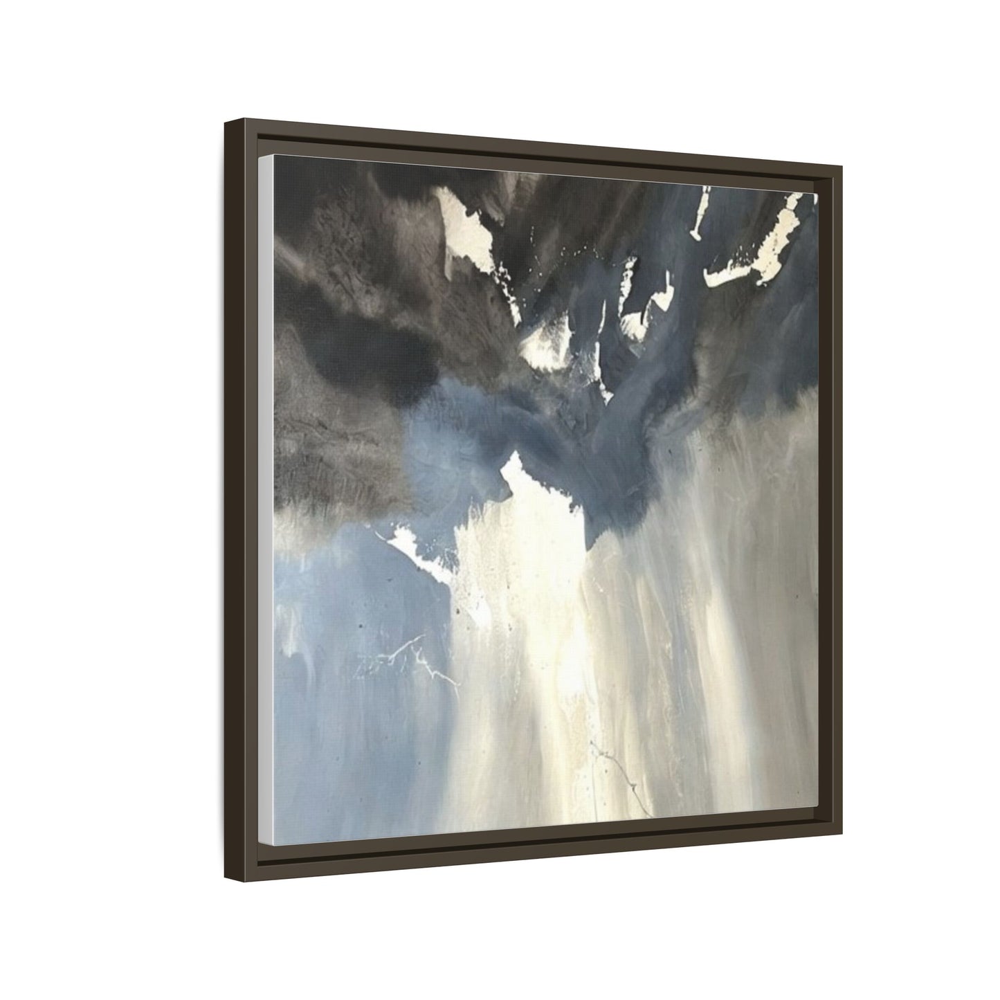Framed Matte Canvas Art — Moody Abstract Sky Painting