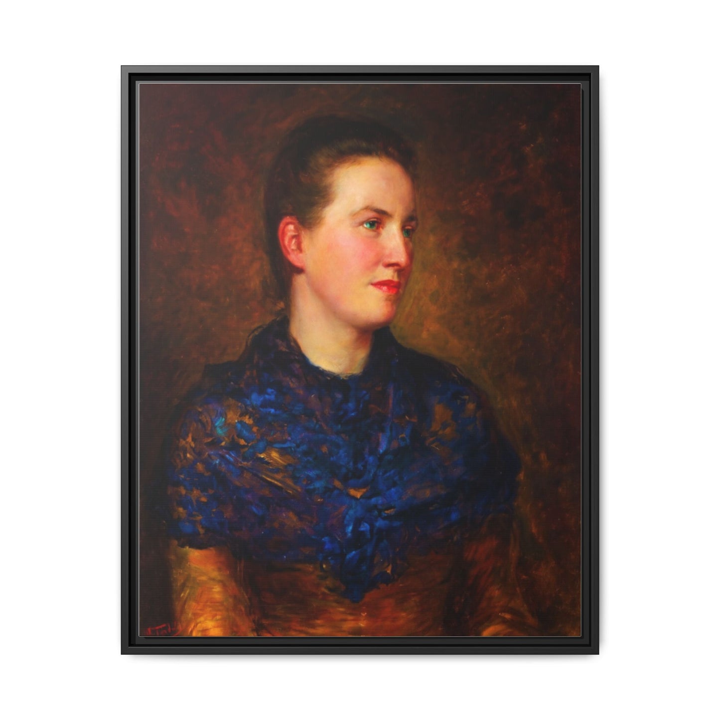 Framed Matte Canvas Portrait Print — Classic Victorian Woman Wall Art